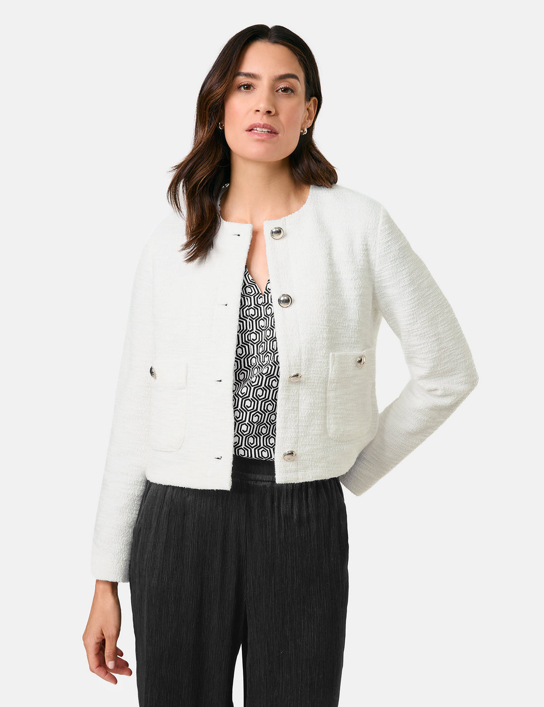 Gerry Weber_Elegant Blazer Jacket with a BouclŽ Effect_530039-31266_99700_02
