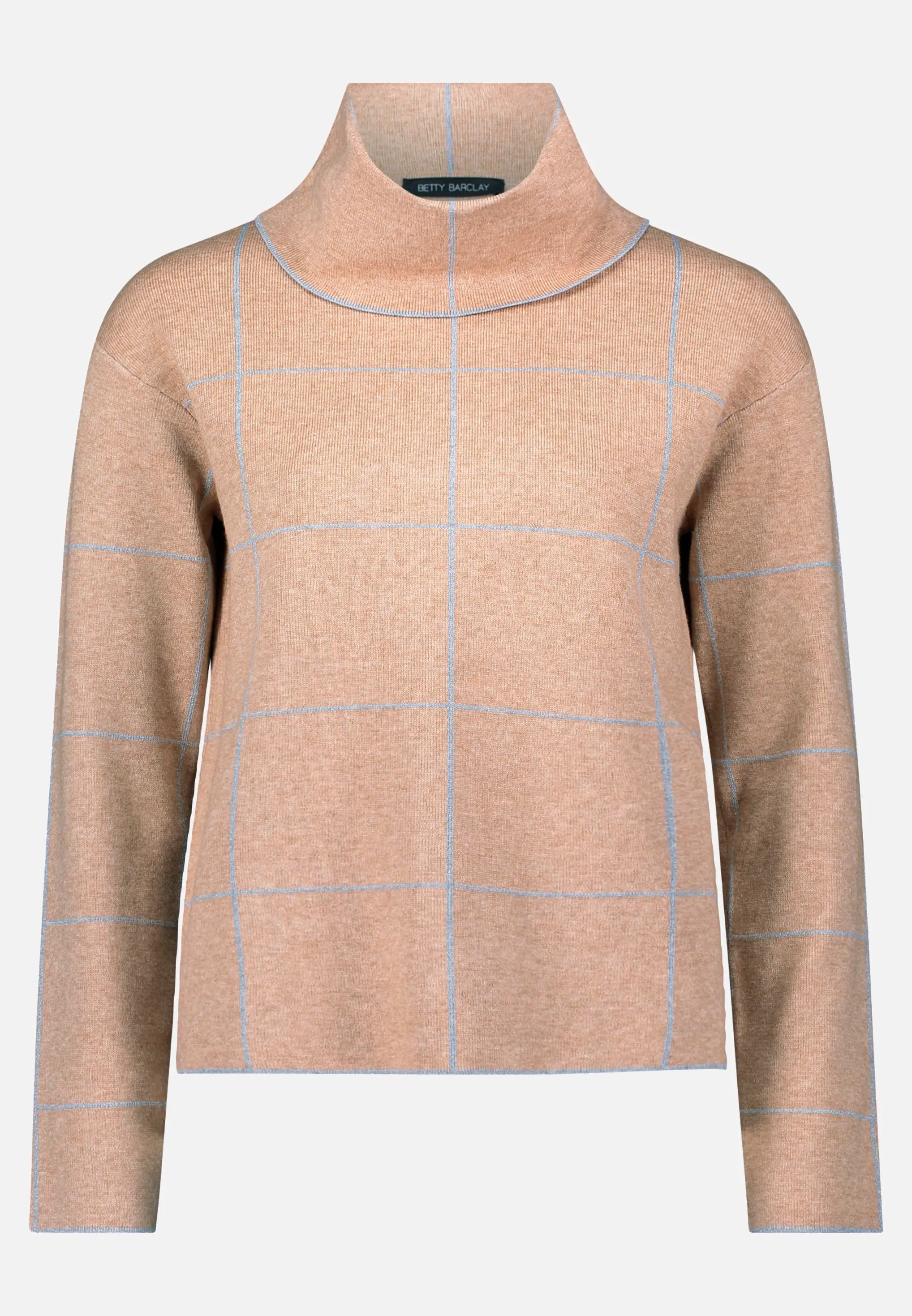 Betty Barclay_Patch Beige/Grey_Knit Sweater with Lurex Thread_5306-1588_7993_04
