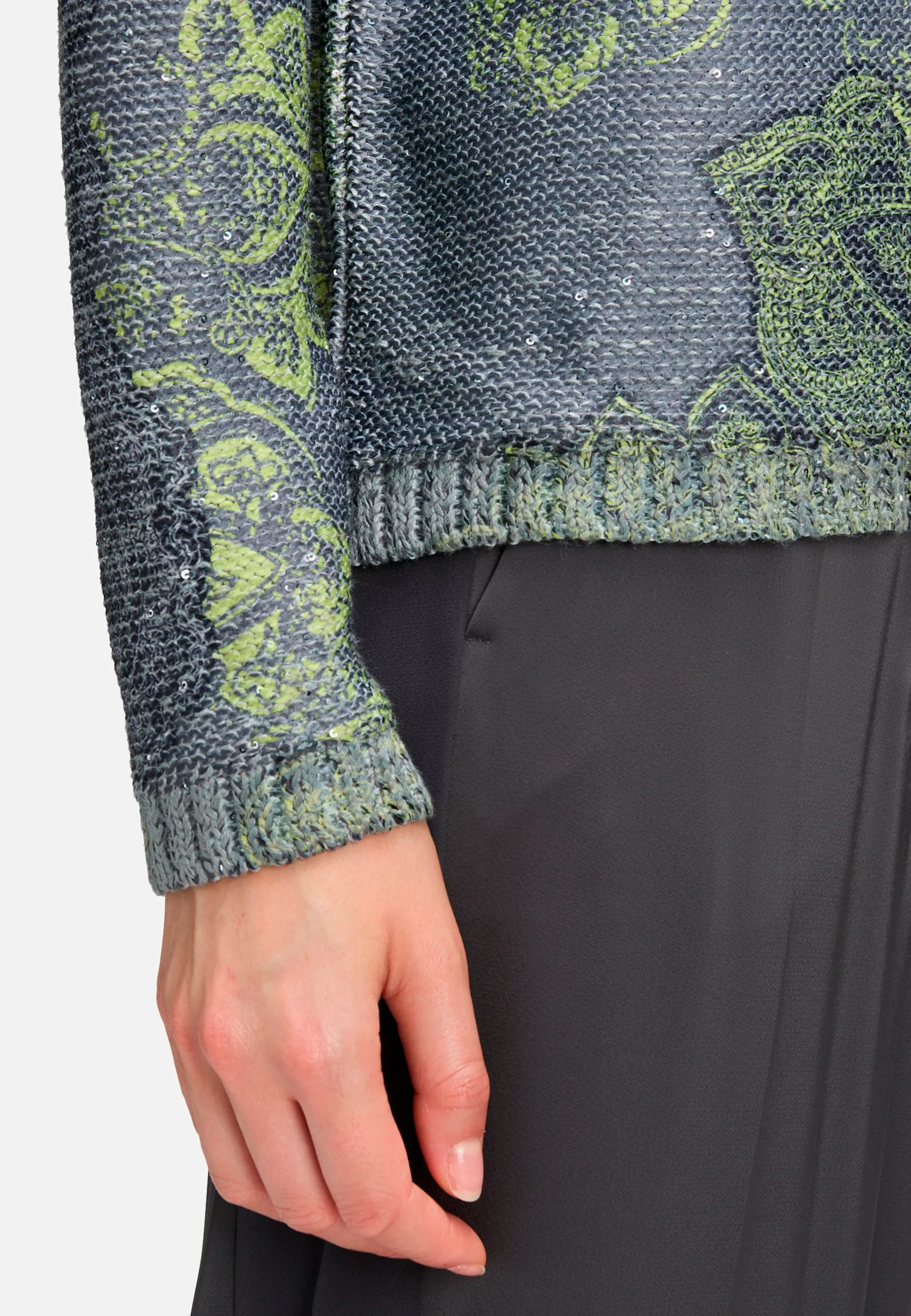 Betty Barclay_Grey/Green_Knit Sweater with Sequins_5312-1590_9851_07