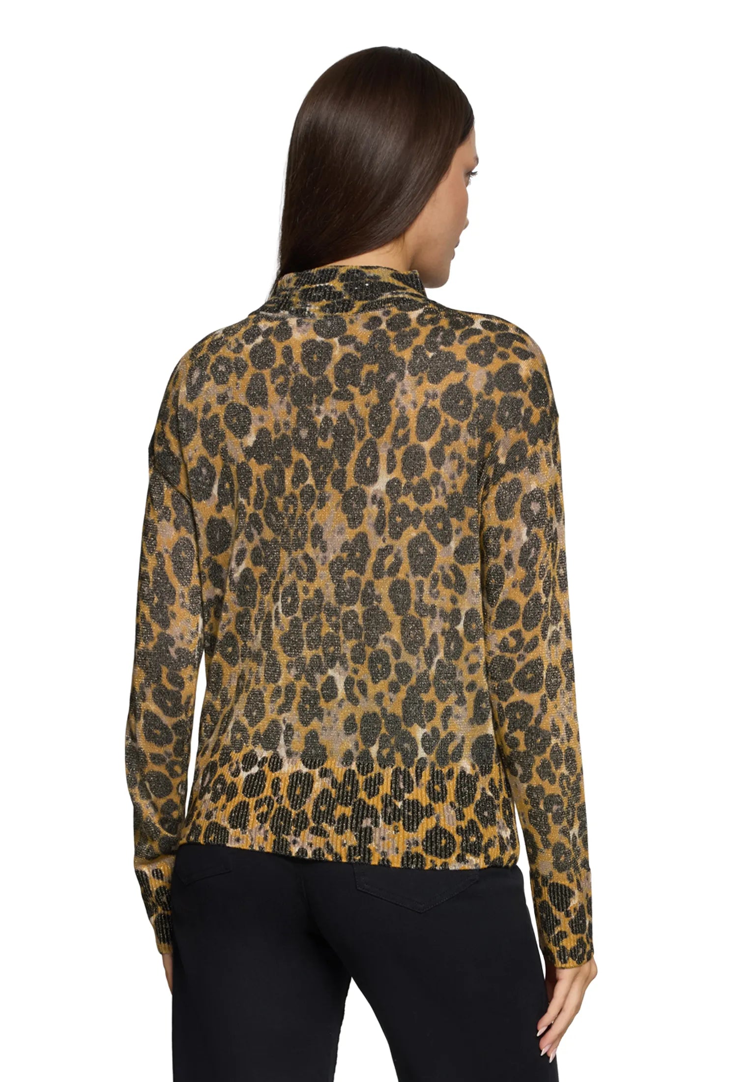 Betty Barclay_Taupe/Yellow_Fine Knit Sweater with Lurex Thread_5338-1639_7822_03