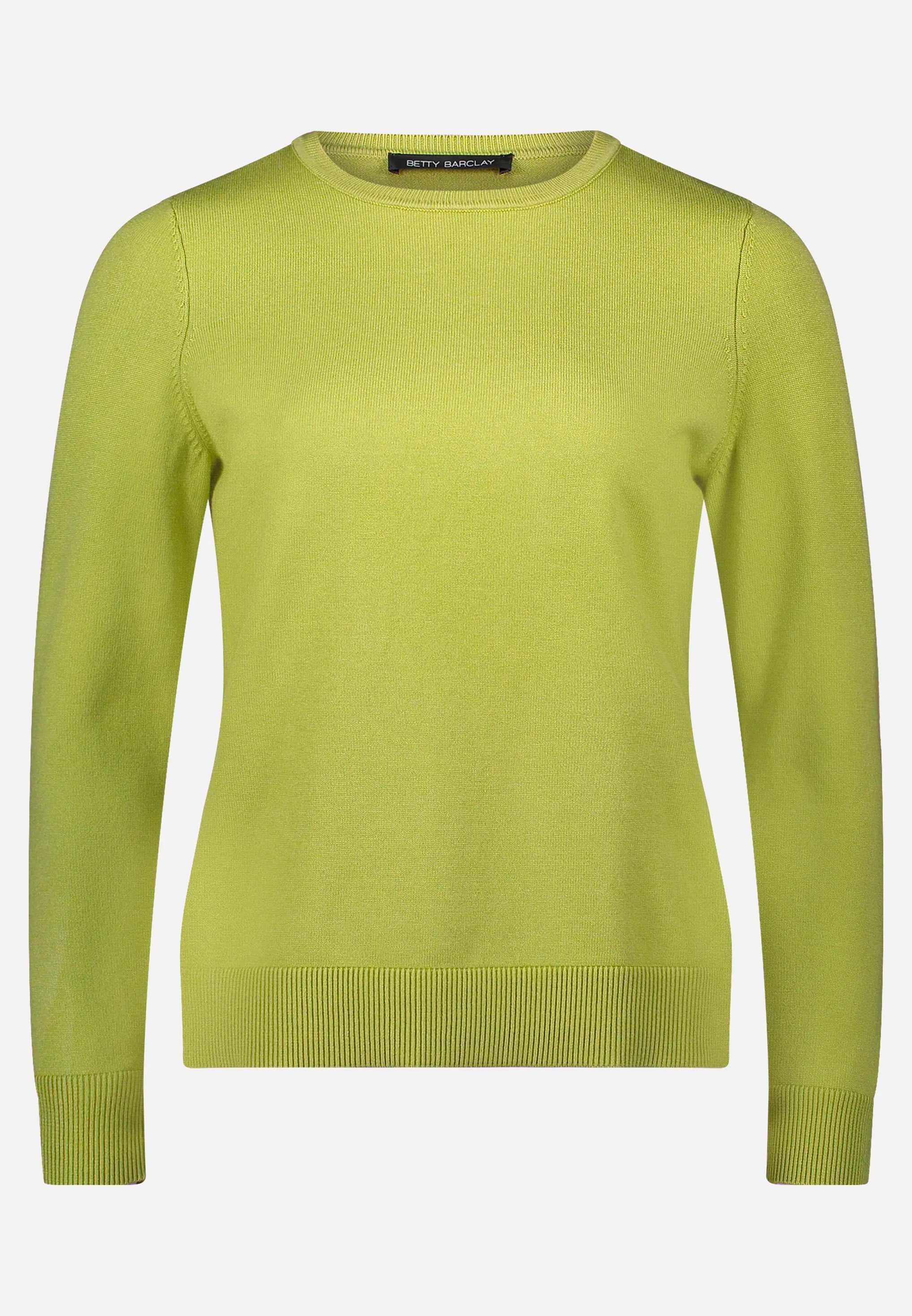 Betty Barclay_Fresh Moss_Basic Knit Sweater with a Round Neck_5342-2907_5436_04