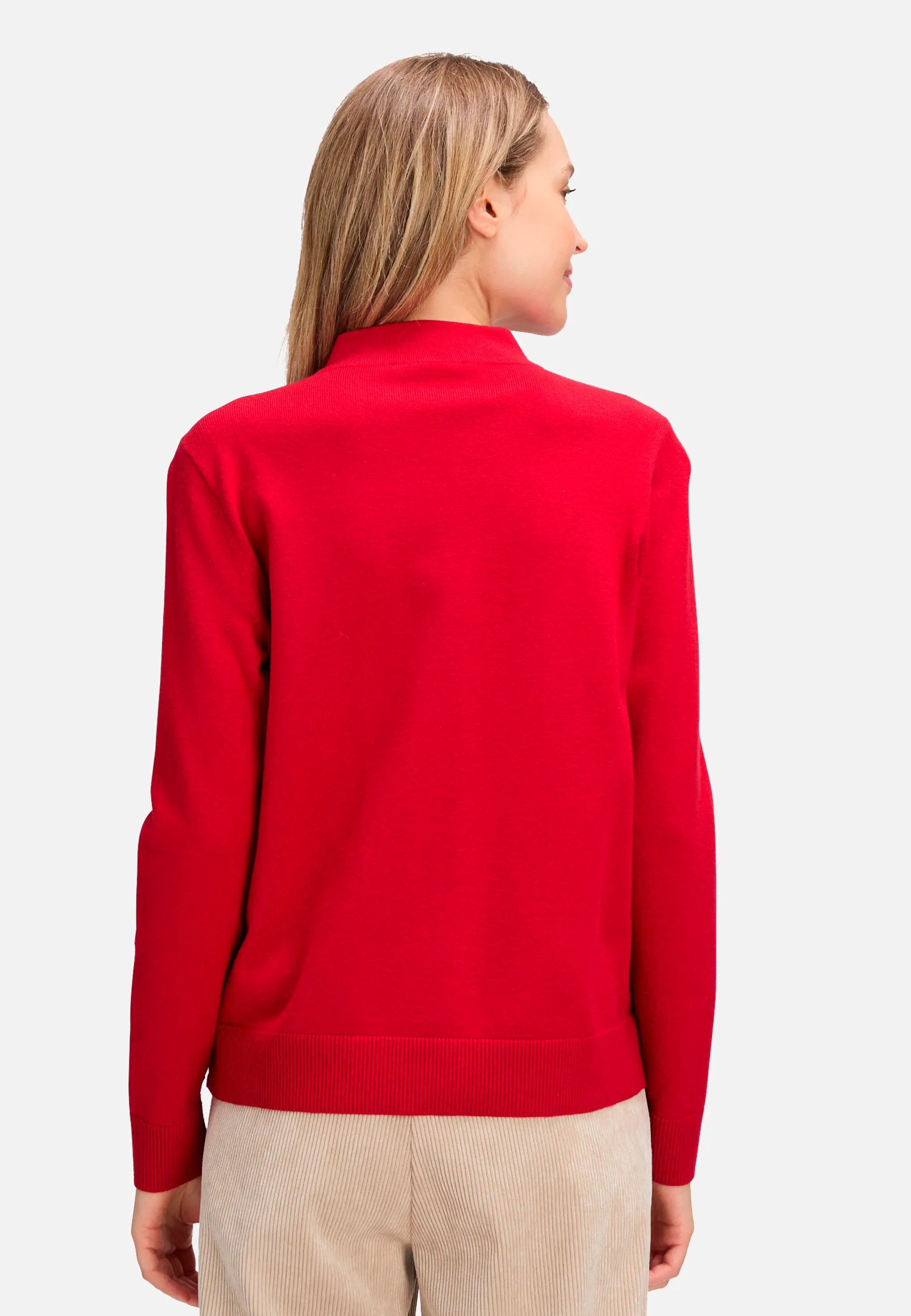 Betty Barclay_Red Scarlet_Basic Knit Sweater with Stand-Up Collar_5343-2907_4635_03