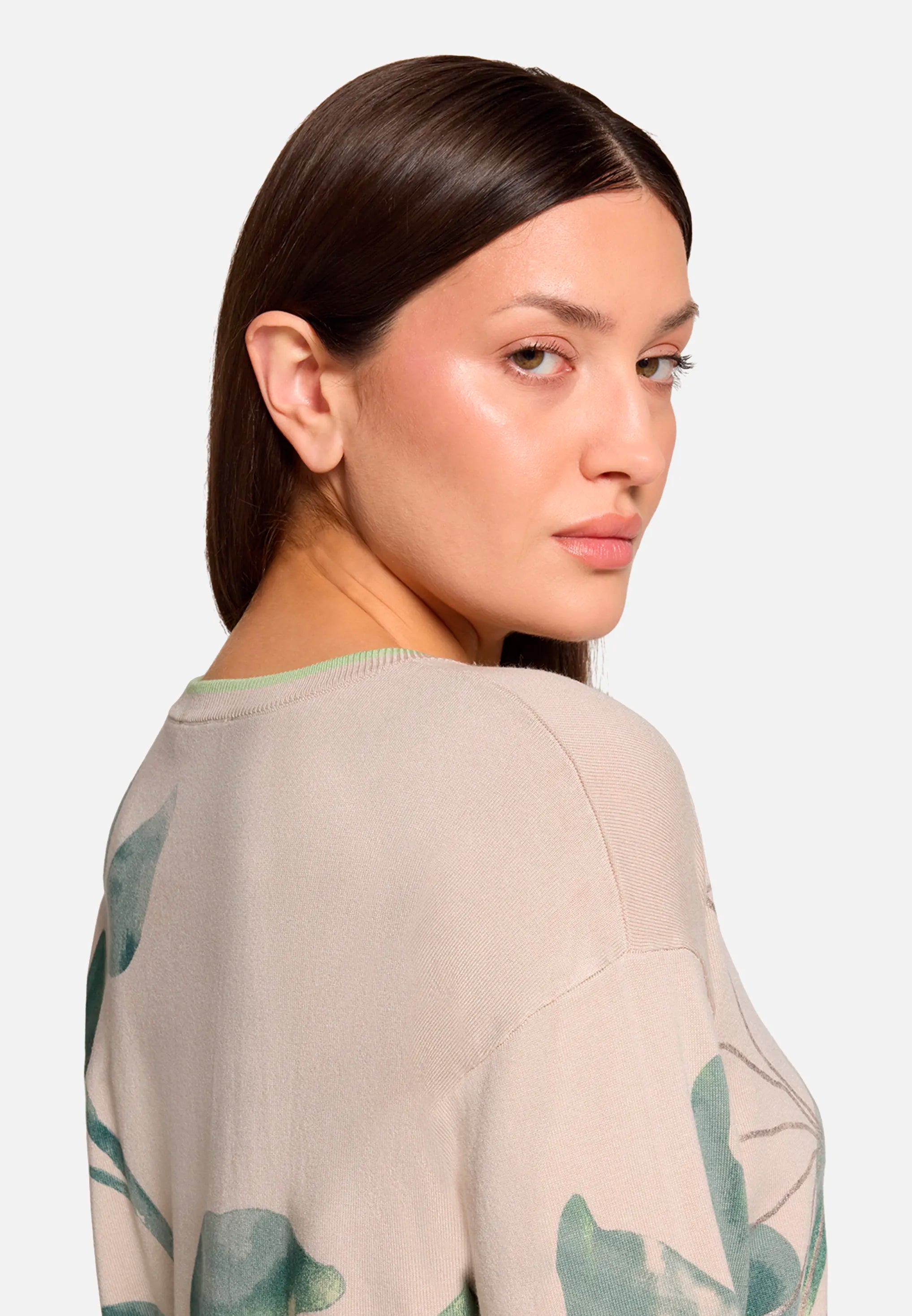 Betty Barclay Beige/Green Women Printed Knit Sweater SKU: 5412-1809_7856 Image 06