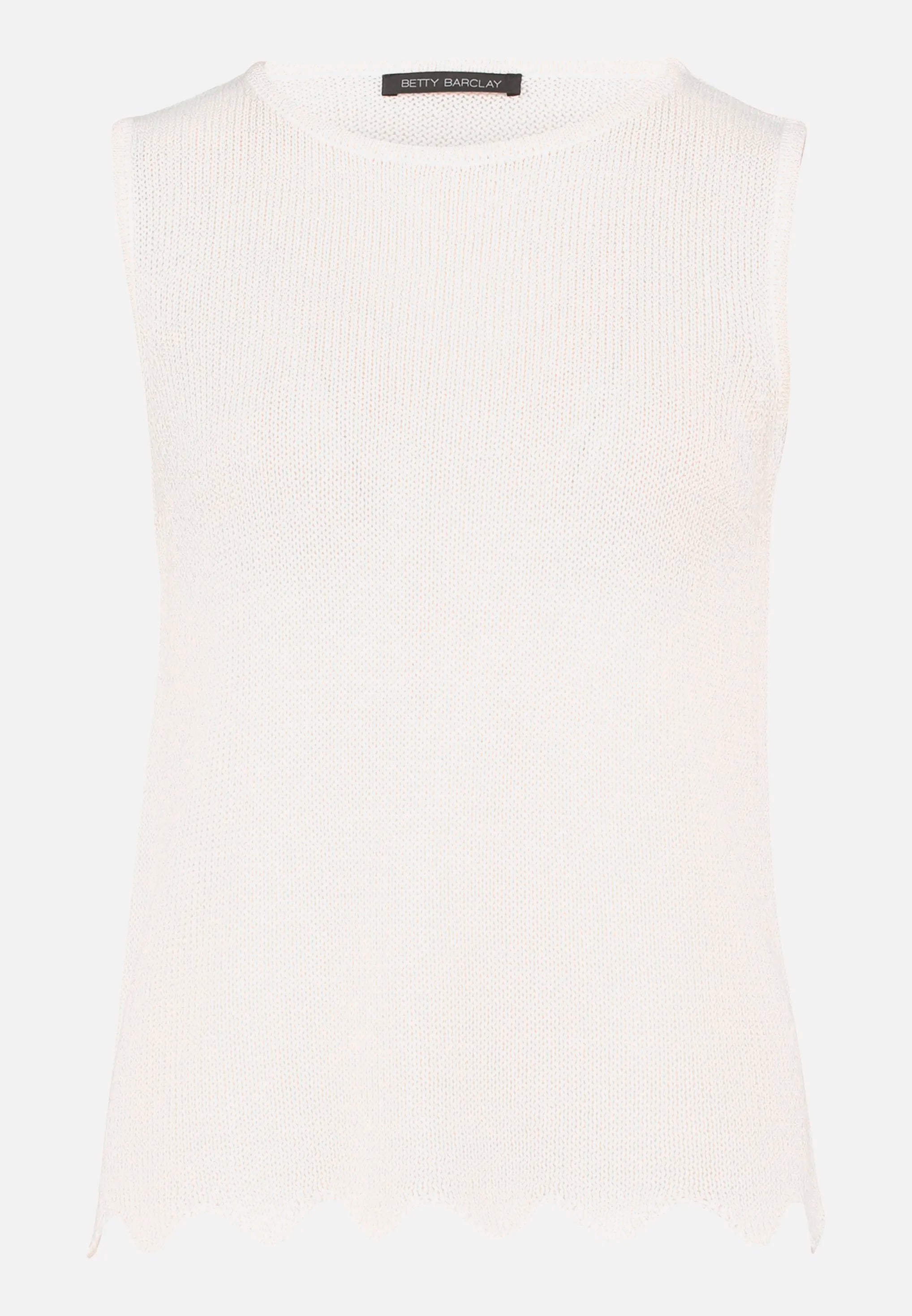 Betty Barclay Offwhite Women Sleeveless Knitted Top SKU: 5451-2017_1014 Image 04
