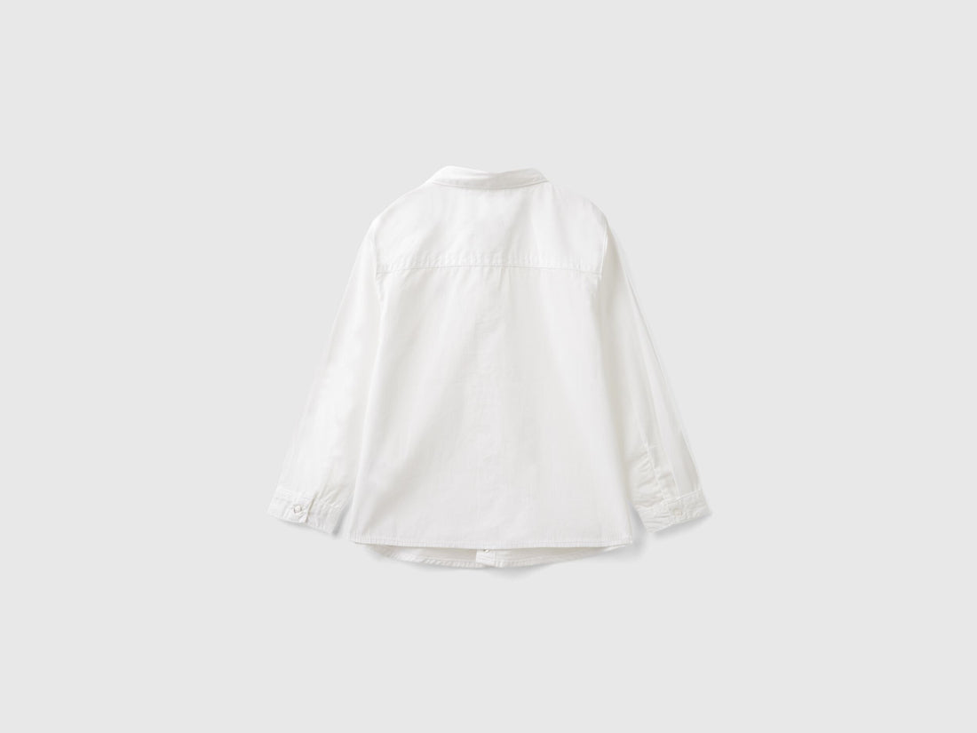 Benetton_White_White Shirt in Pure Cotton_54AZGQ00J_101_02