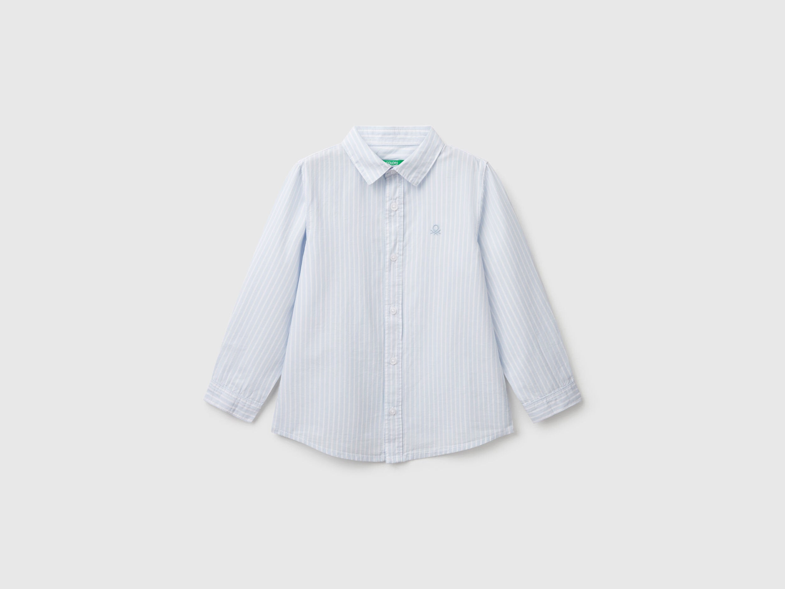 Benetton_Striped Shirt in Pure Cotton_54AZGQ00J_906_01