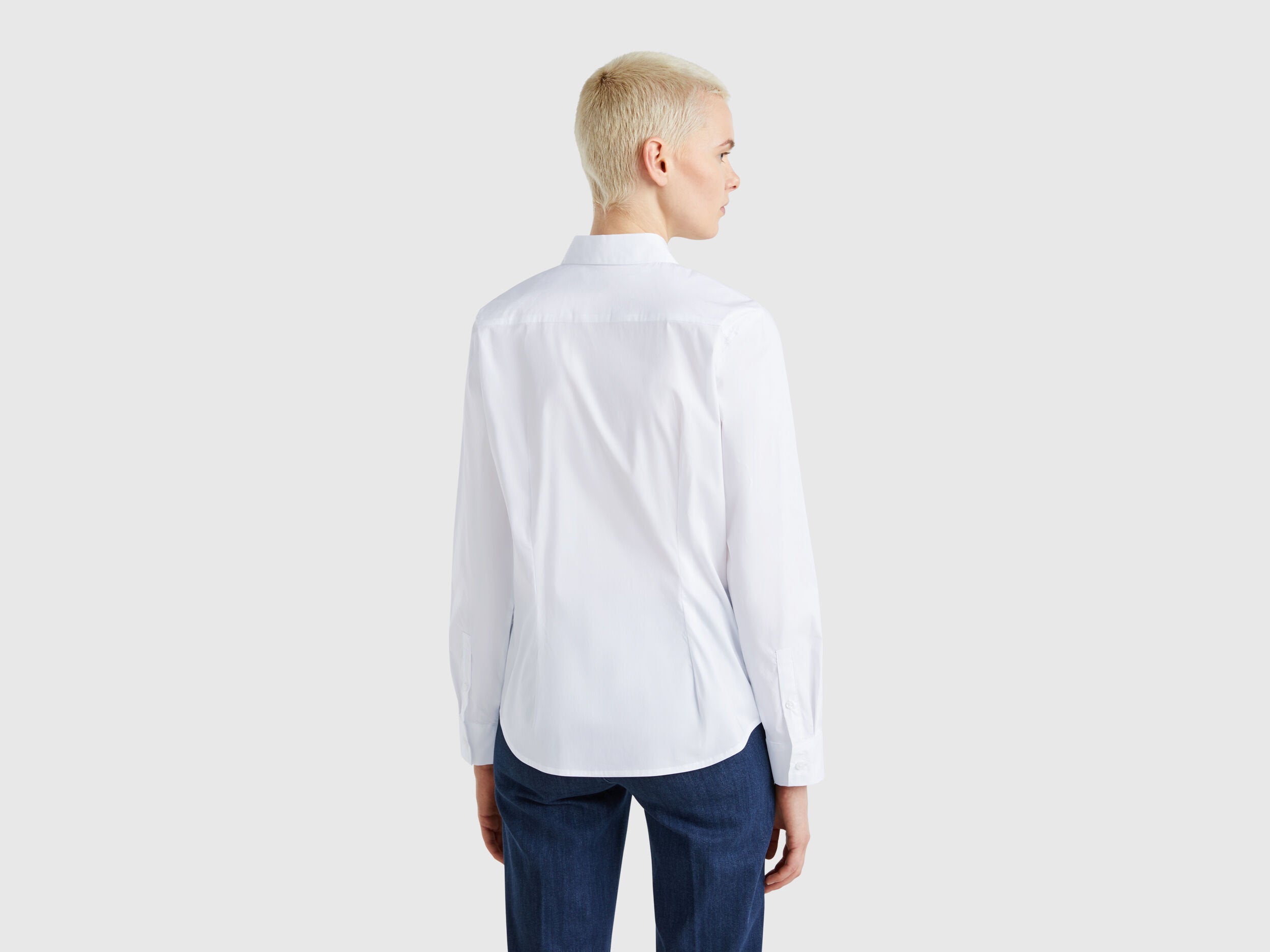 Benetton_Shirt in Stretch Cotton Blend_54KXDQ03B_101_03