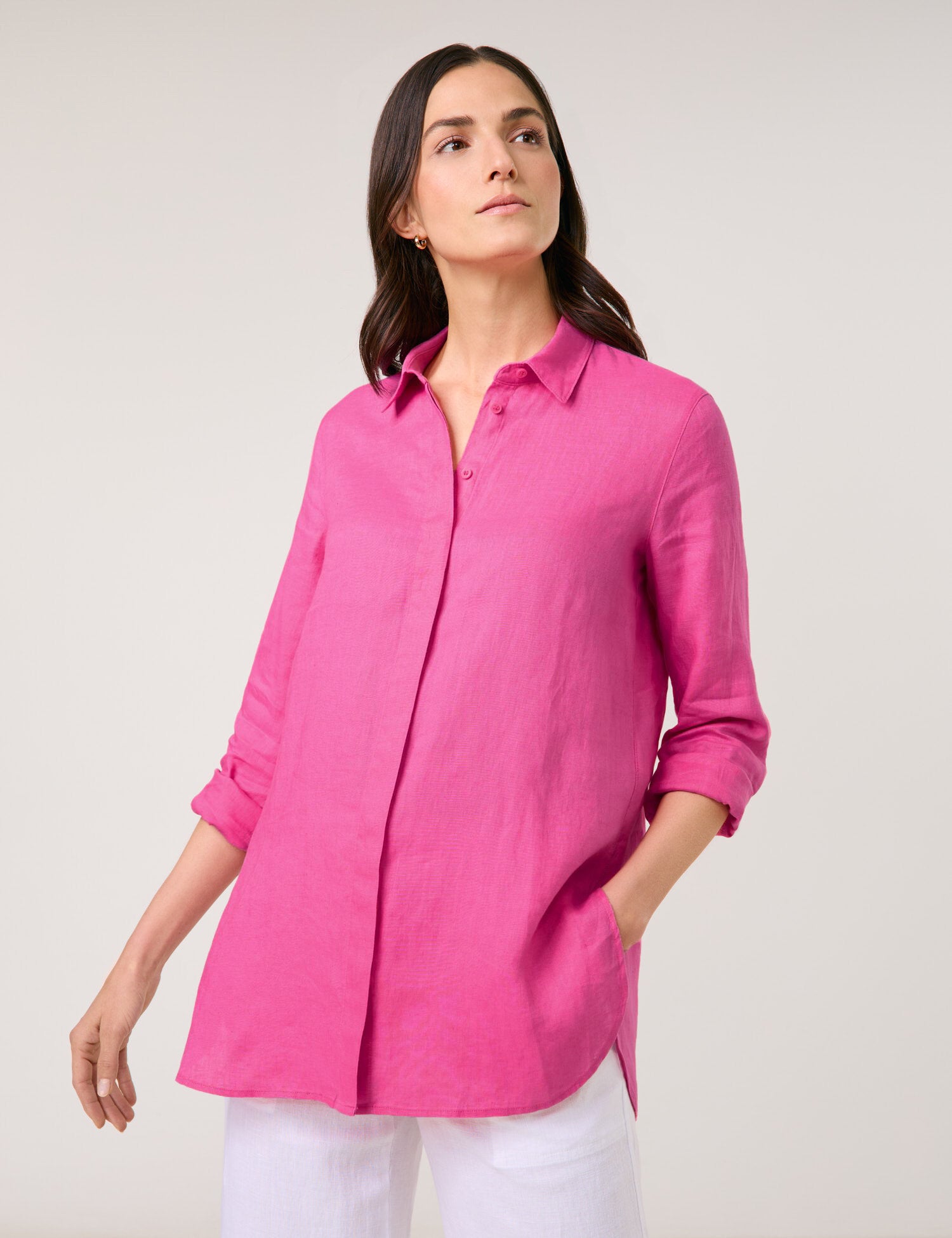 Gerry Weber_Simple Long Blouse Made of Pure Linen_560066-31471_30329_01