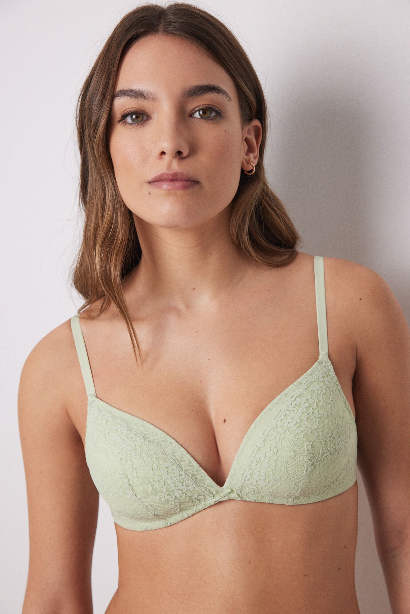 Women Secret_CHARMING Padding Triangle Bra Lace Tulle Plumetis Green in Different Cup Sizes_5669952_23_04
