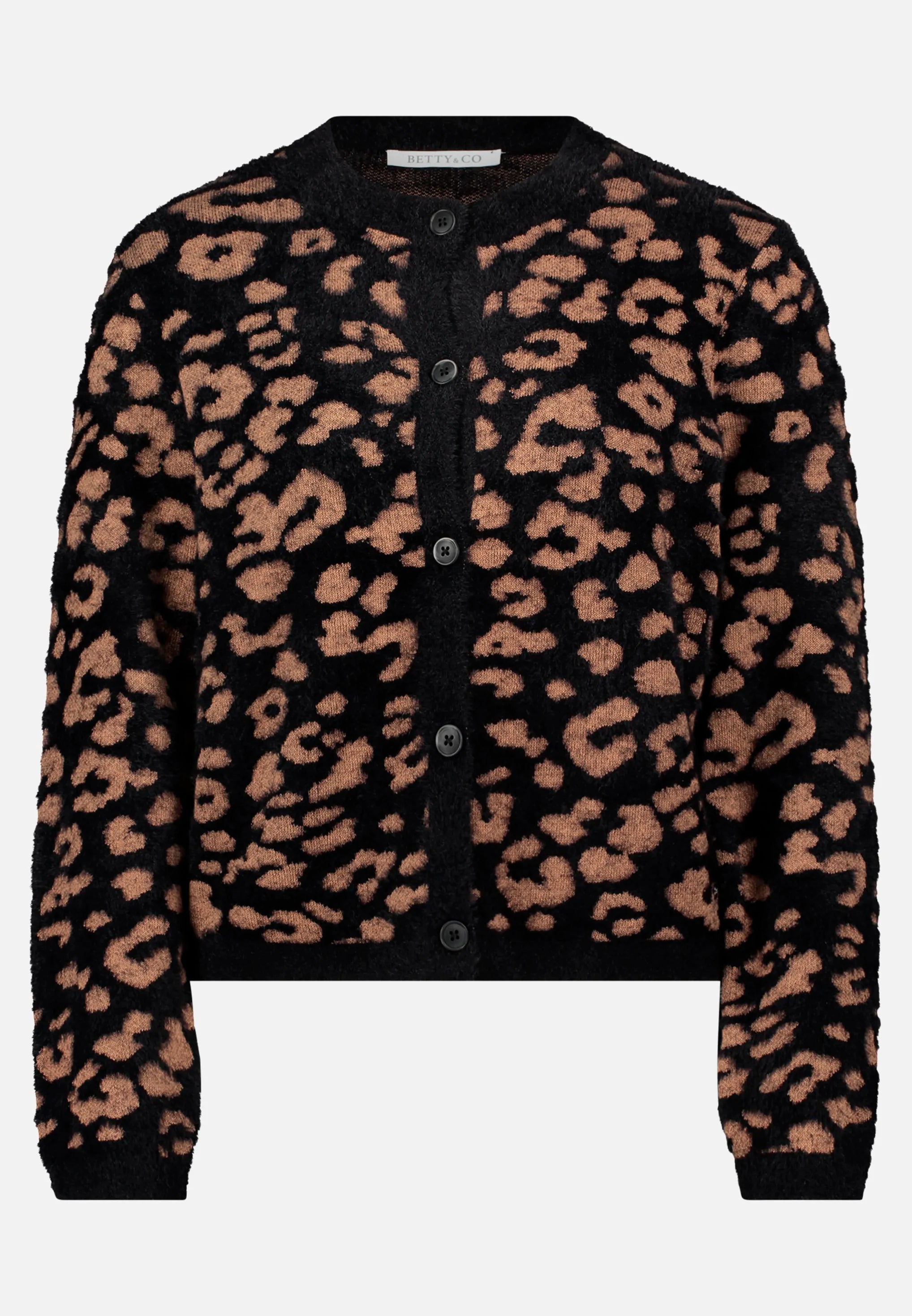Betty Barclay_Black/Camel_Jacquard Knit Cardigan_5910-3124_9873_04
