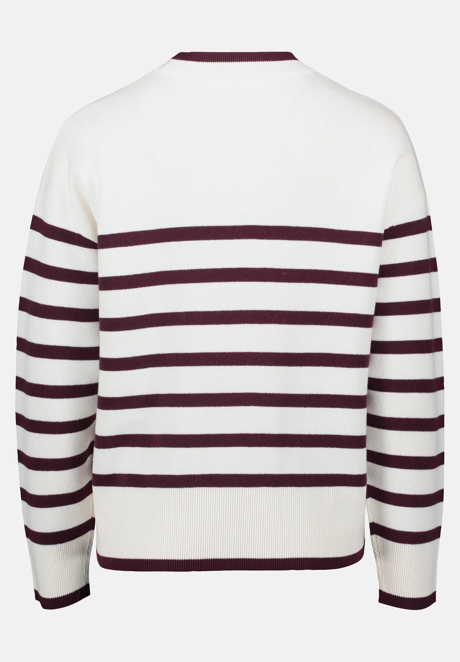 Betty Barclay_Cream/Dark Red_Knitted Sweater with Stripes_5934-3218_1847_06