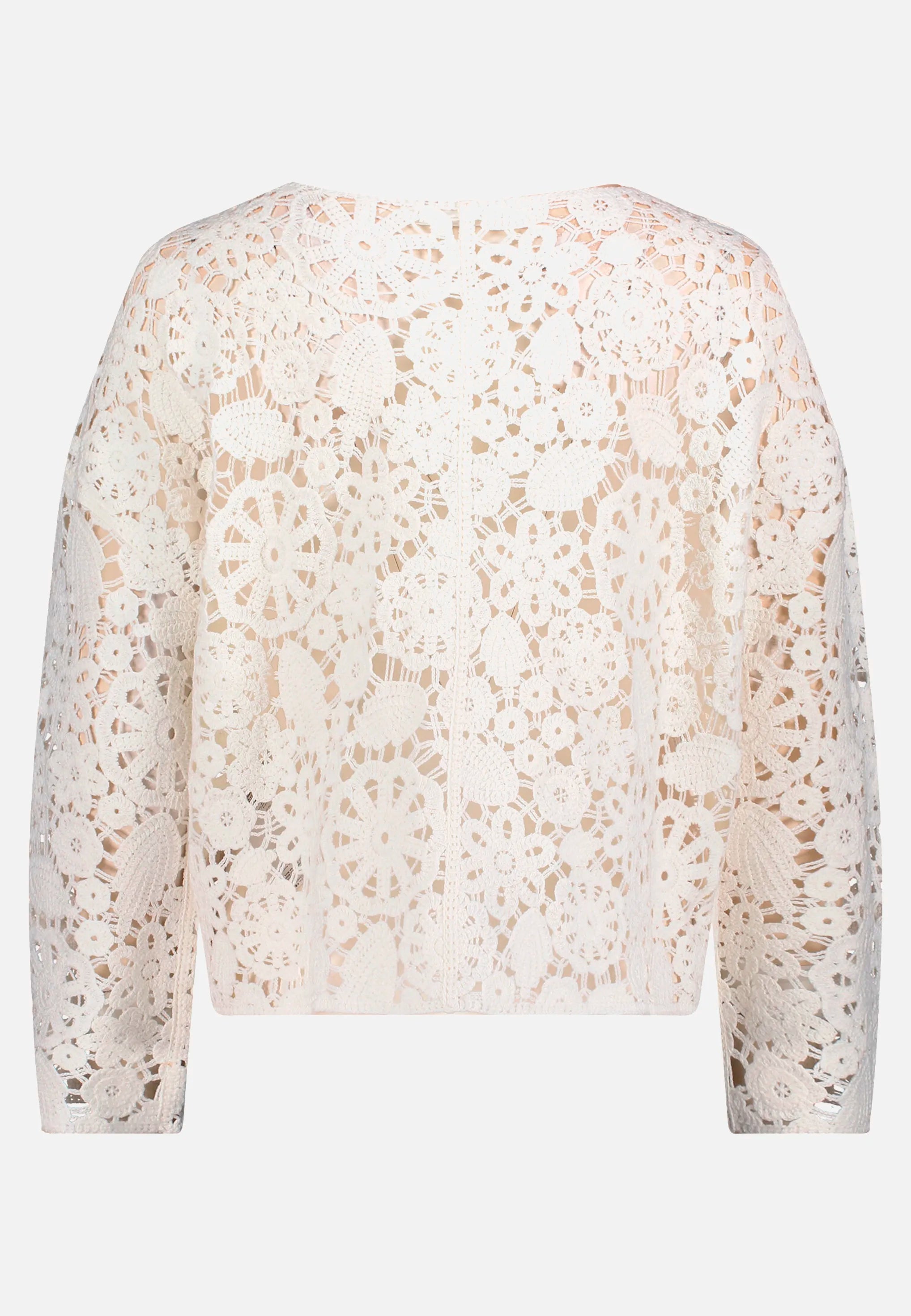 Betty Barclay Offwhite Women Open-Knit Sweater with Boat Neck SKU: 5999-3287_1014 Image 05
