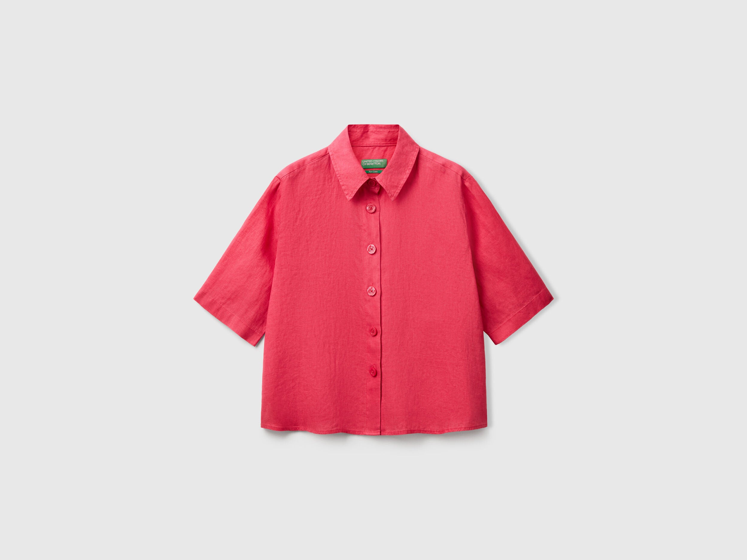 Benetton_Short Shirt in Pure Linen_5BML5QB75_12E_04