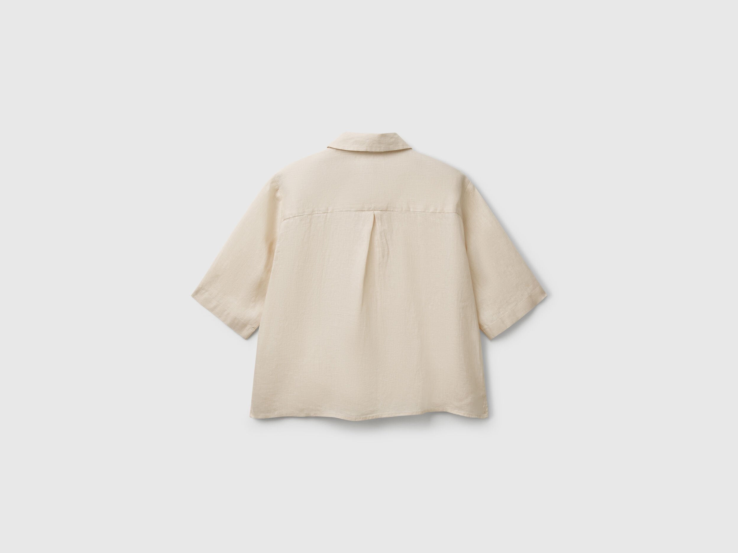 Benetton_Short Shirt in Pure Linen_5BML5QB75_152_05