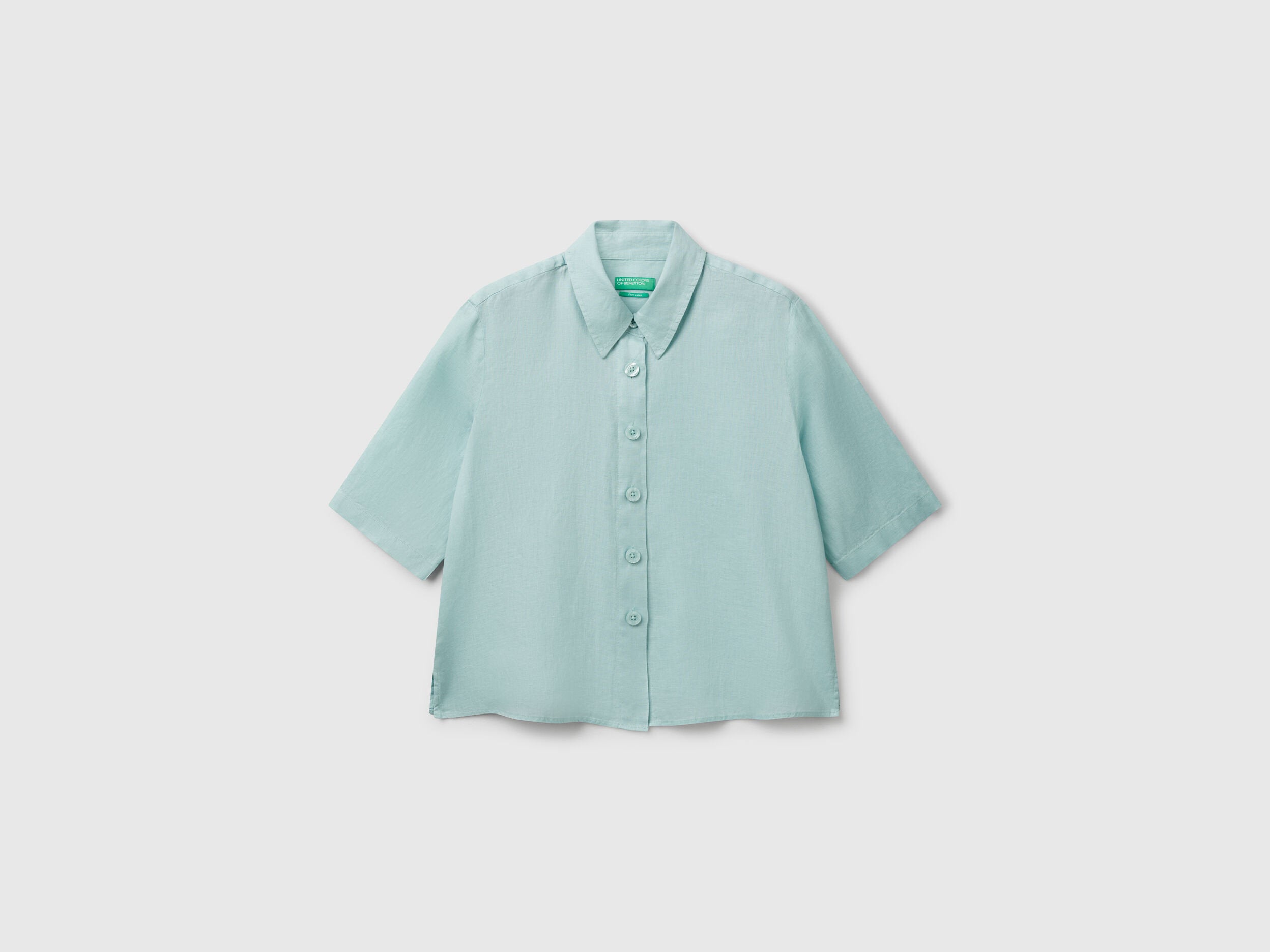 Benetton_Short Shirt in Pure Linen_5BML5QB75_17H_04