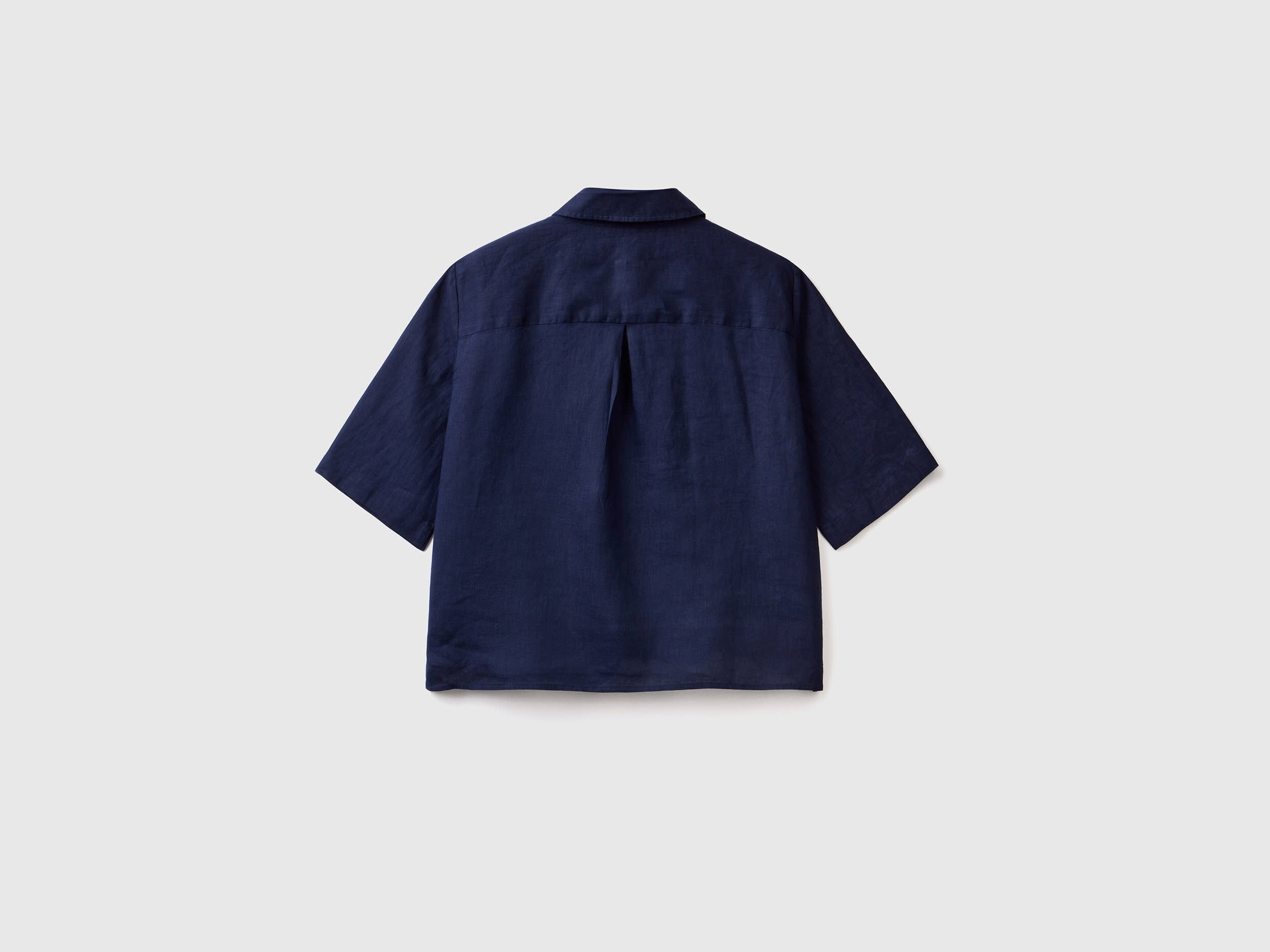 Benetton_Short Shirt in Pure Linen_5BML5QB75_252_05