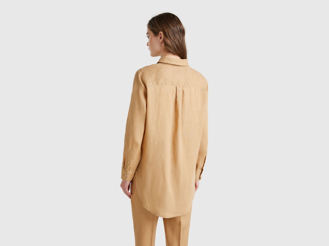 Benetton_Long Shirt in Pure Linen_5BMLDQ02U_193_02
