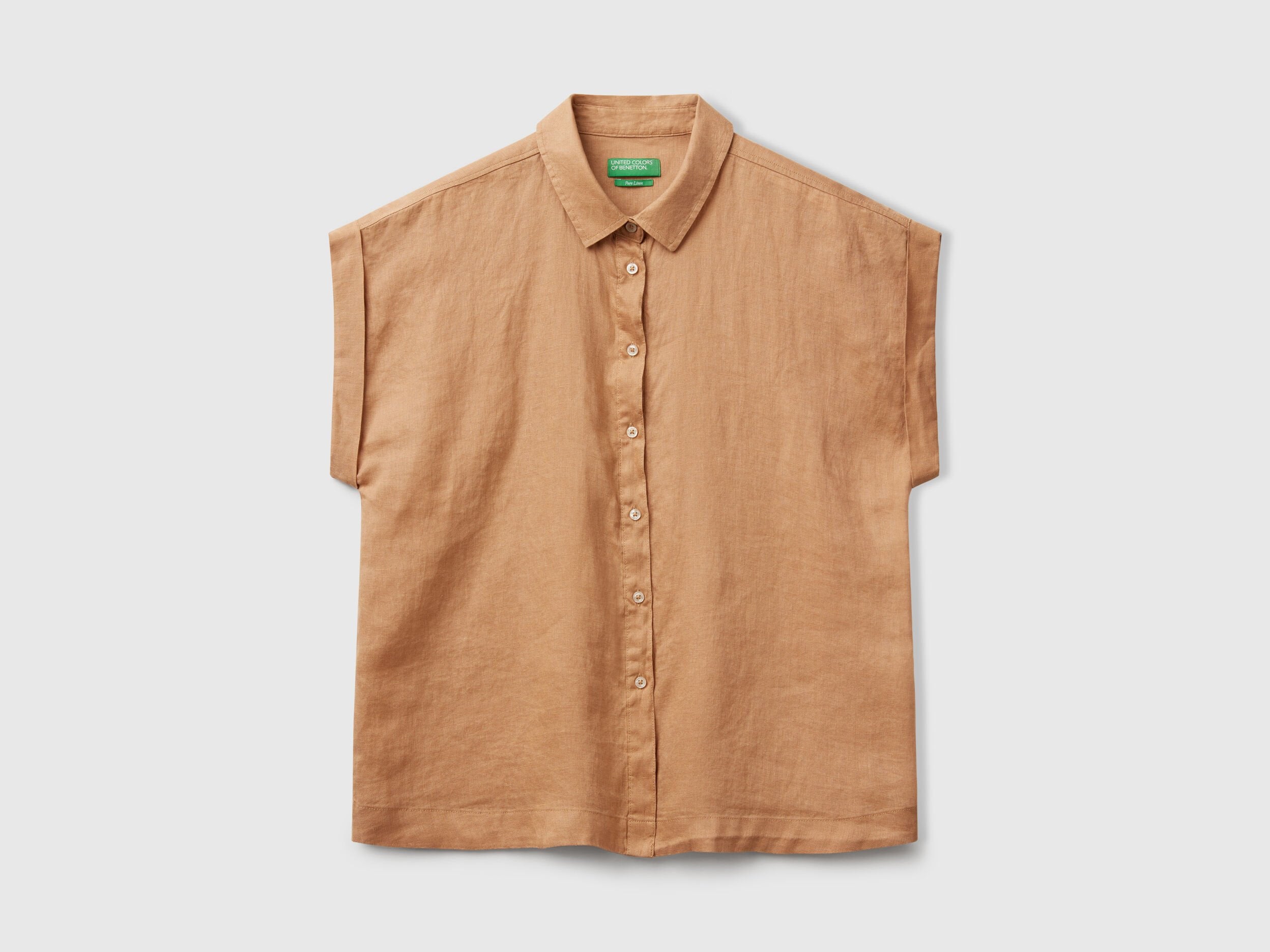 Benetton_Regular Fit Shirt in Pure Linen_5BMLDQ06V_193_04