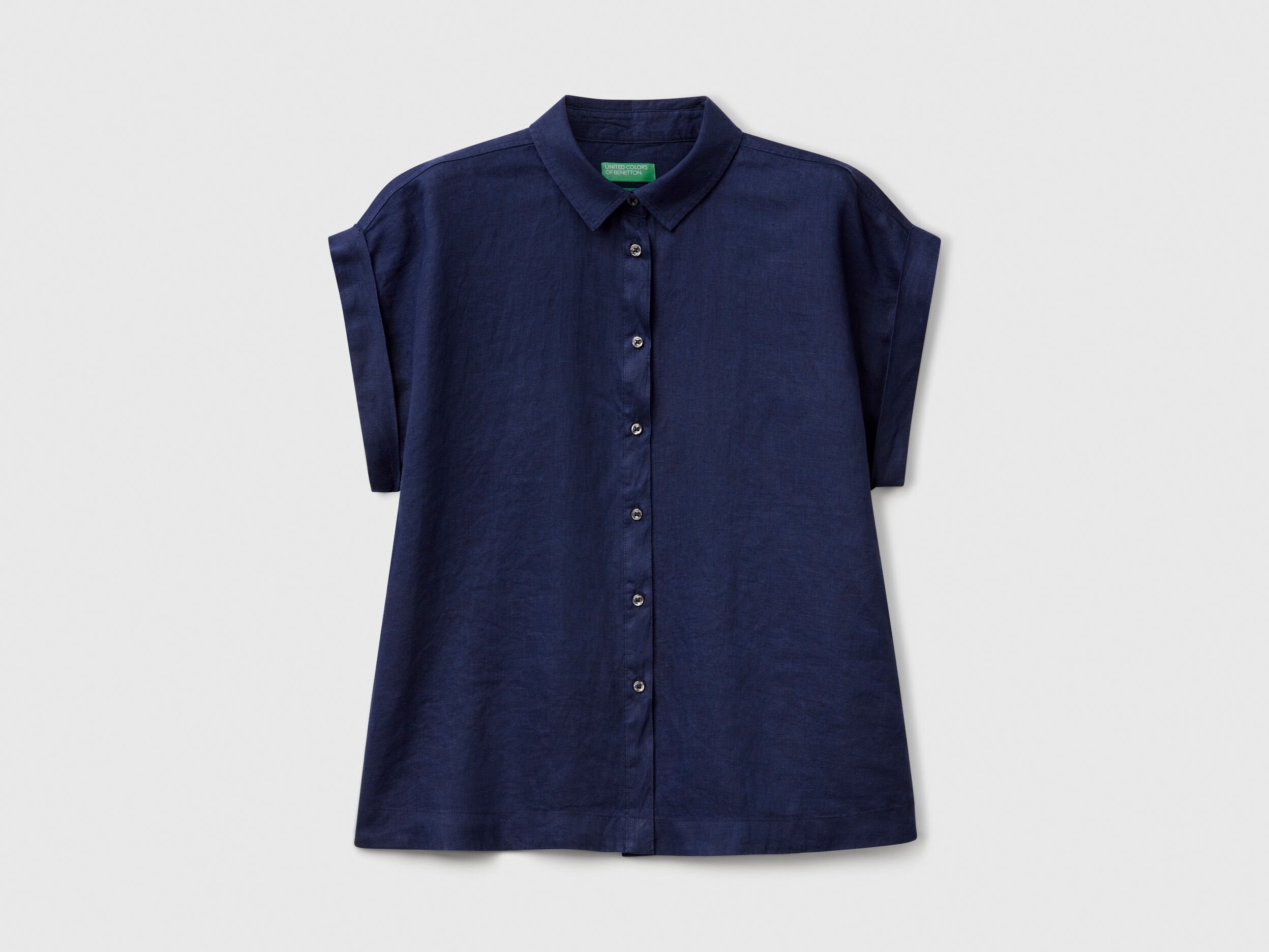 Benetton_Regular Fit Shirt in Pure Linen_5BMLDQ06V_252_03