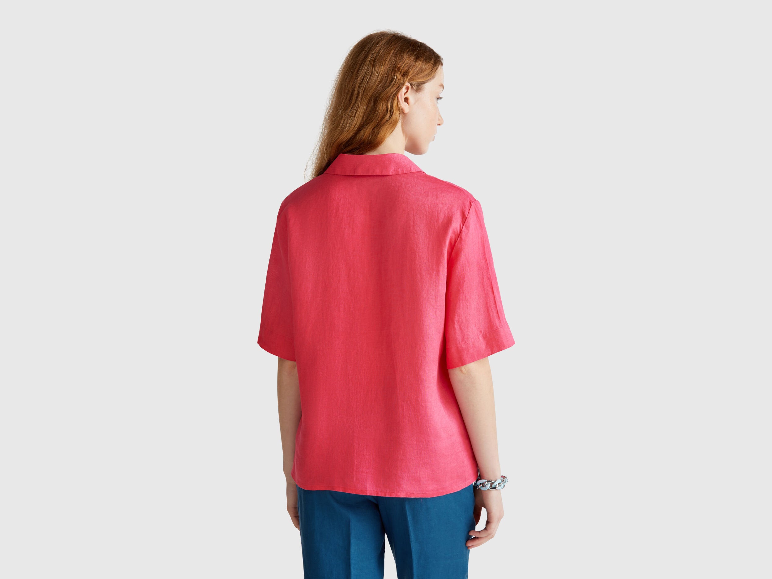 Benetton_Short Sleeve Blouse in Pure Linen_5BMLDQ0B6_12E_02