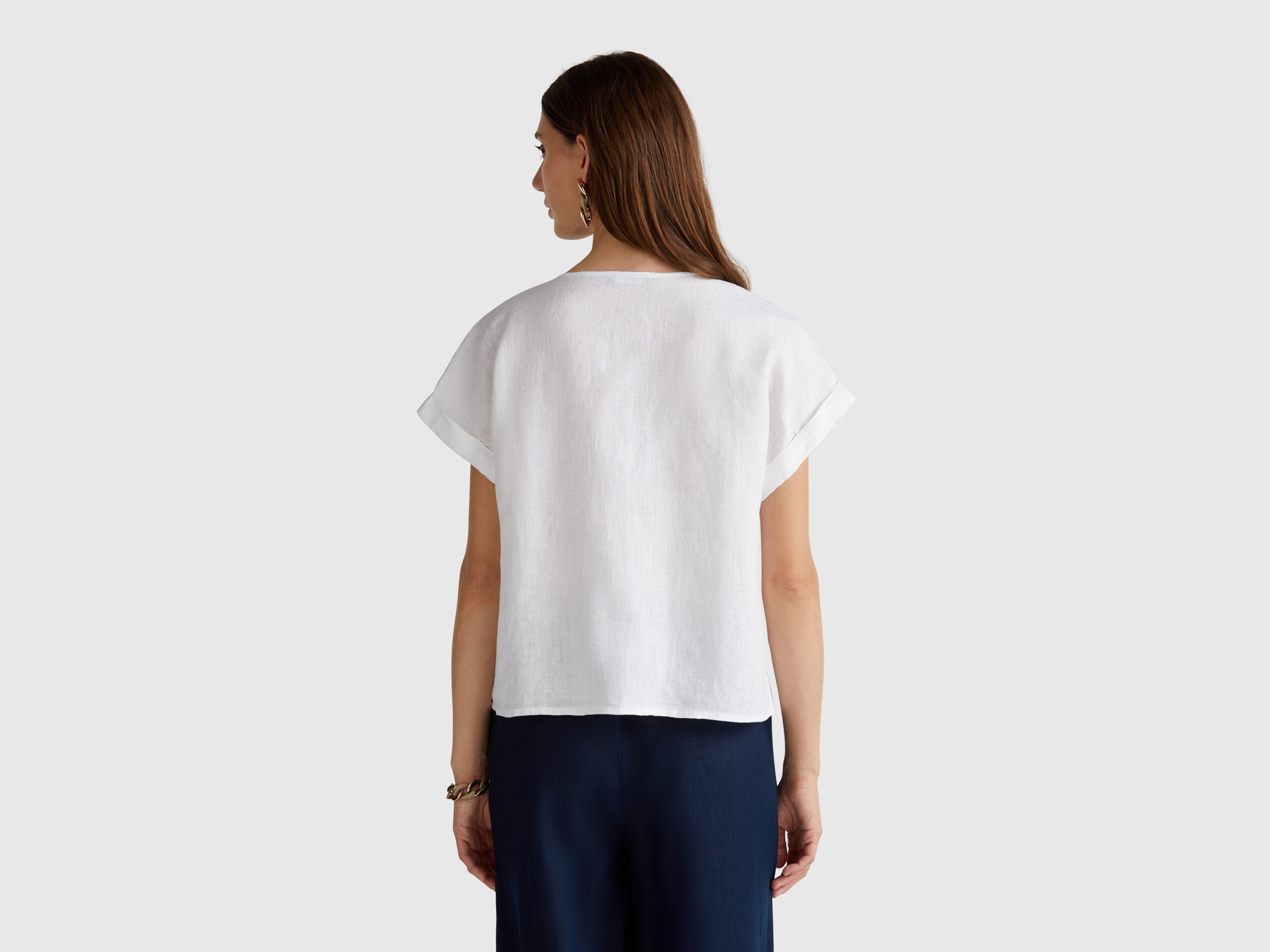 Benetton_Blouse in Pure Linen_5BMLDQ0BR_101_02