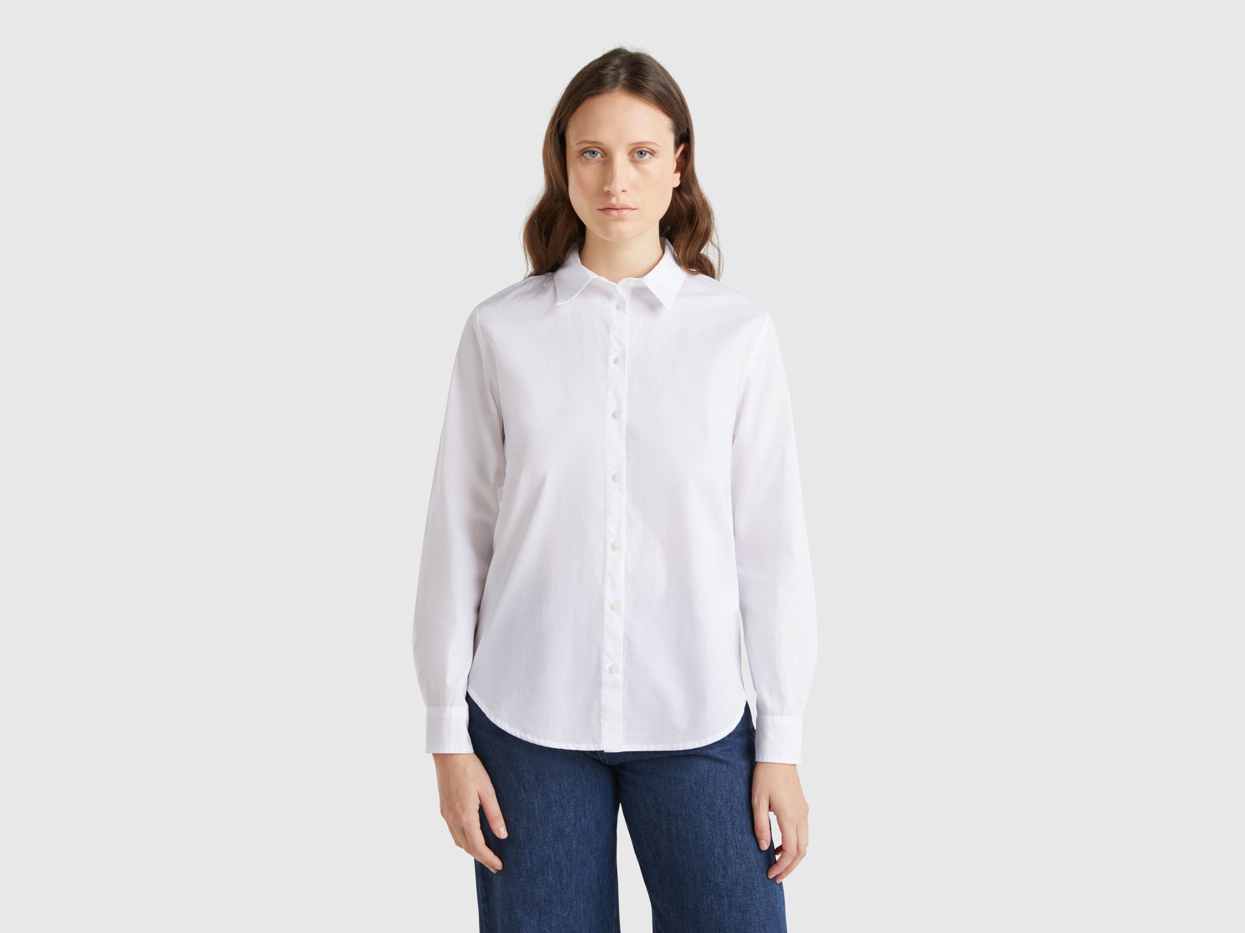 Benetton_Regular Fit Shirt in Cotton_5HAXDQ0AX_101_01