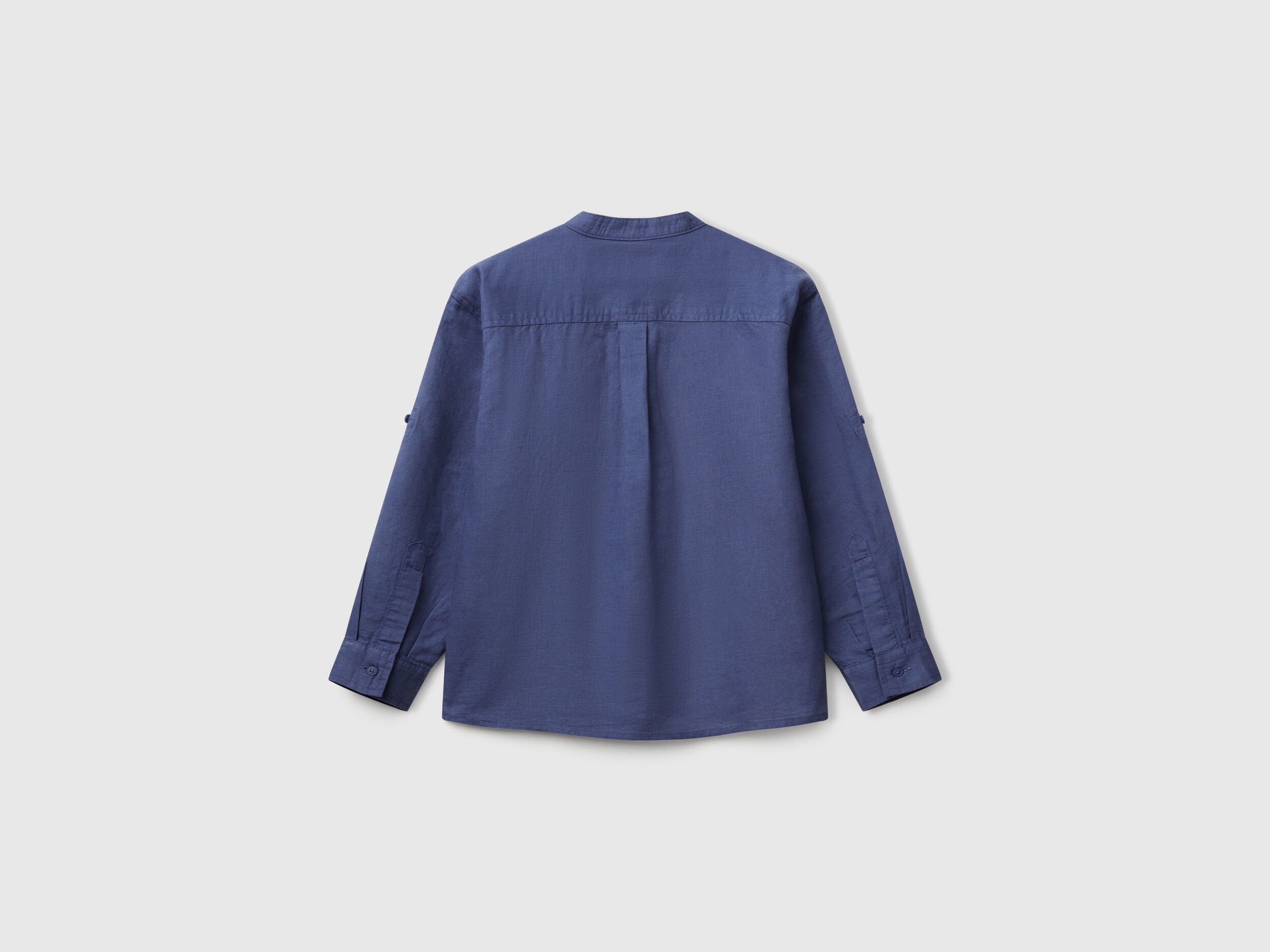 Benetton_Mandarin Collar Shirt in Linen Blend_5IPVCQ03T_12T_02