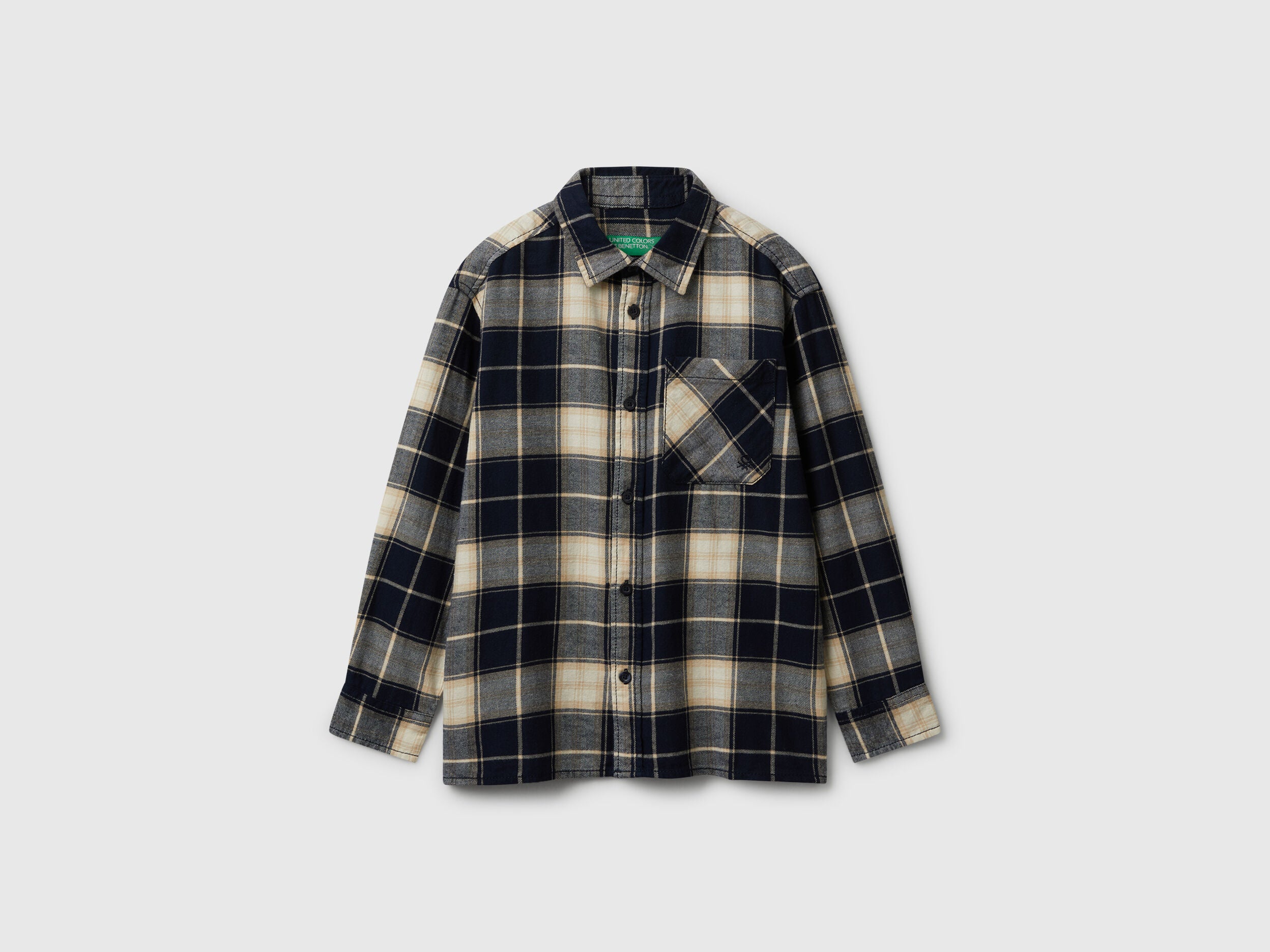 Benetton_Multi-Color_Plaid Shirt in 100% Cotton_5LQHCQ04B_941_01