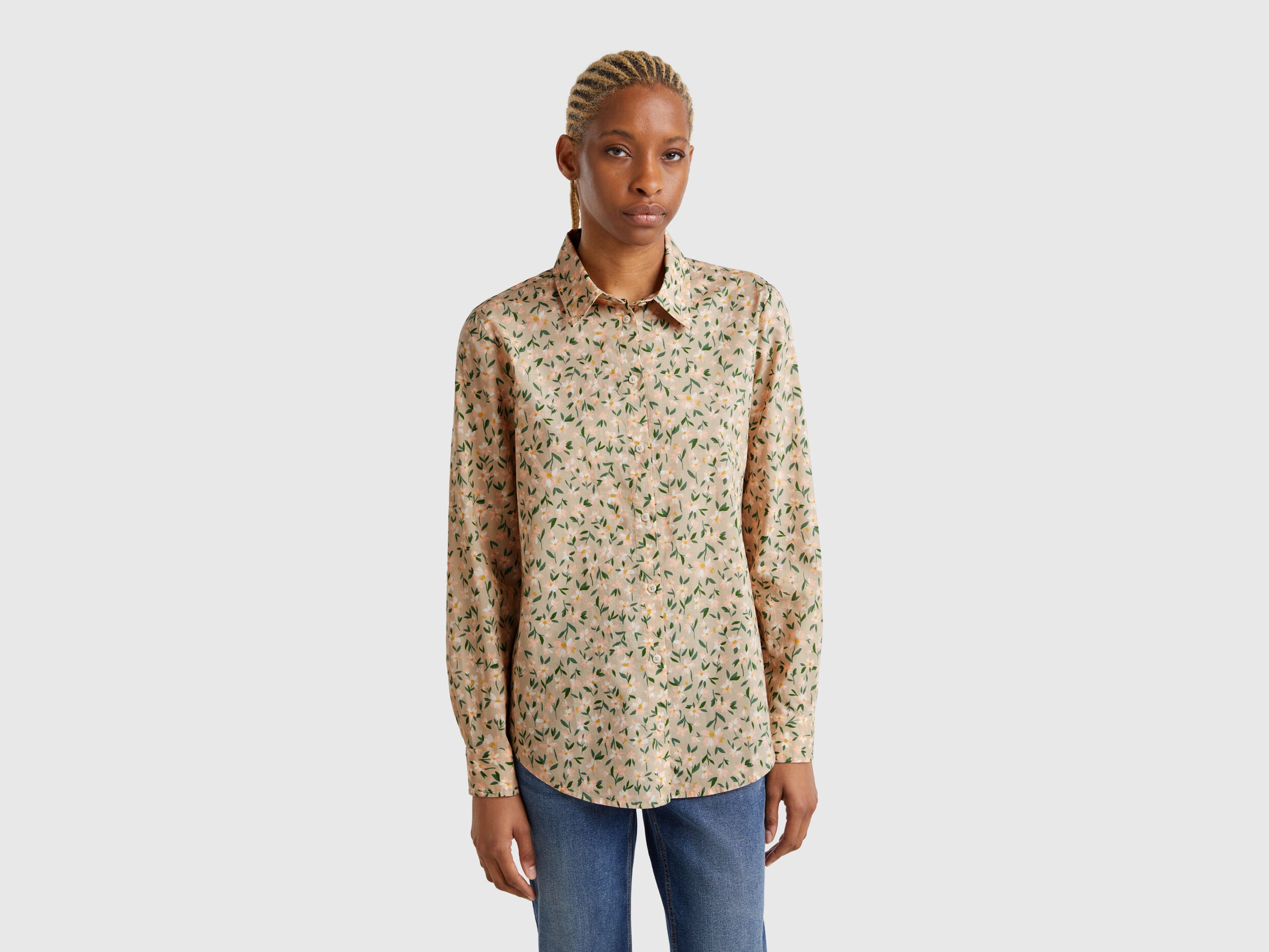 Benetton_Floral Green Shirt_5Q6SDQ0AY_65W_01