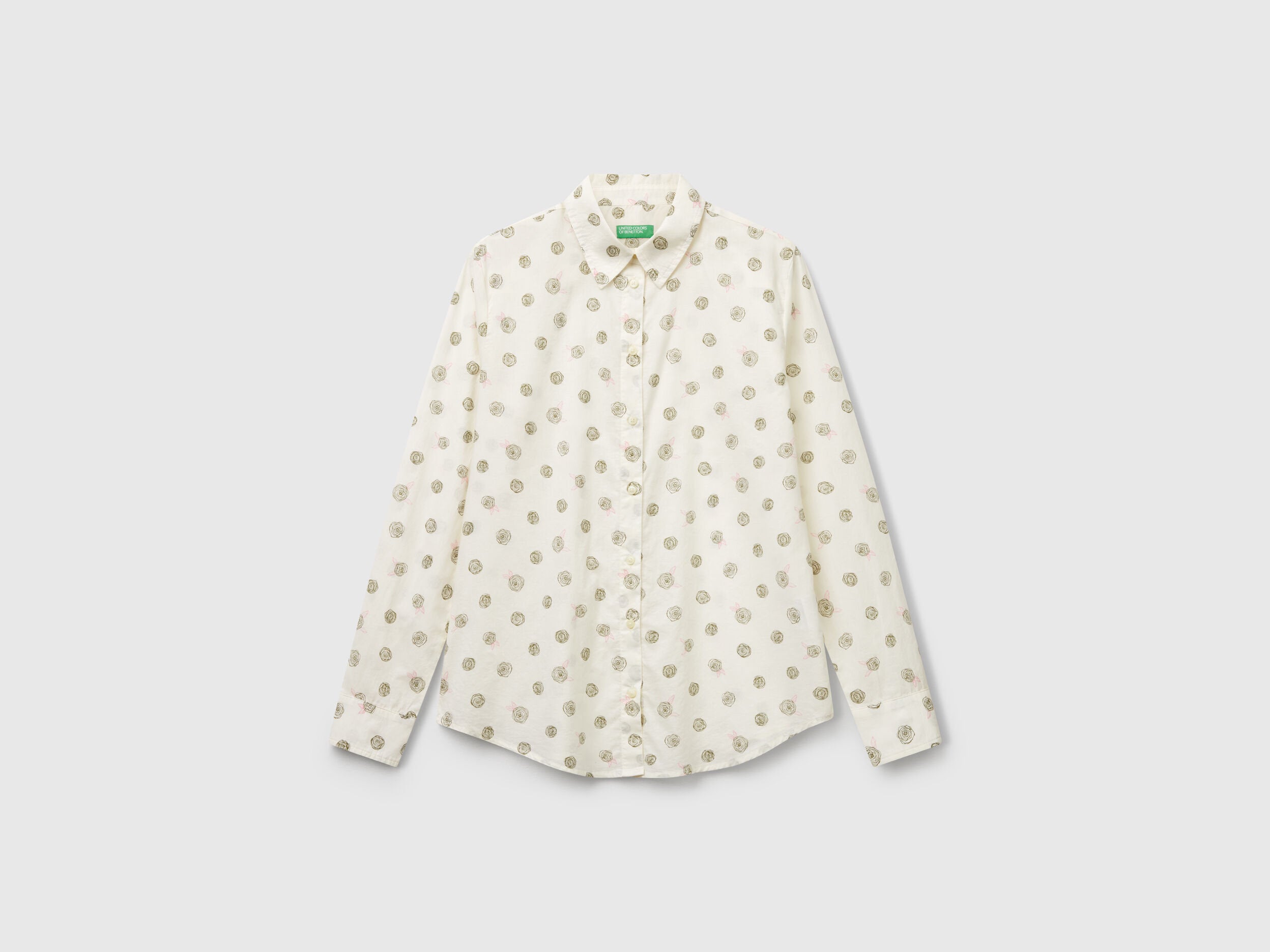 Beneton_Patterned Shirt in Lightweight Cotton_5Q6SDQ0AY_66M_04