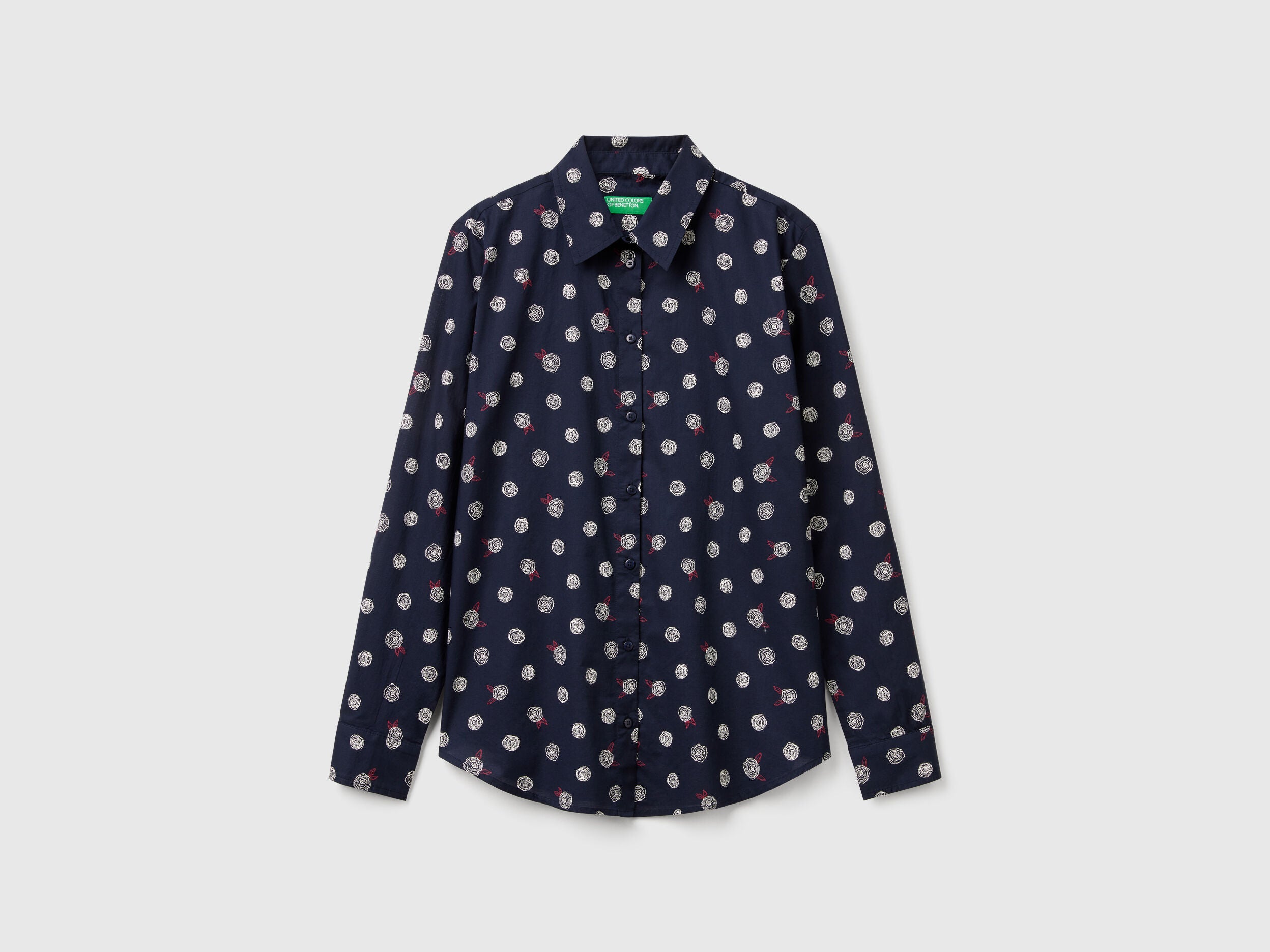 Benetton_Multi-Color_Patterned Shirt in Lightweight Cotton_5Q6SDQ0AY_66N_05