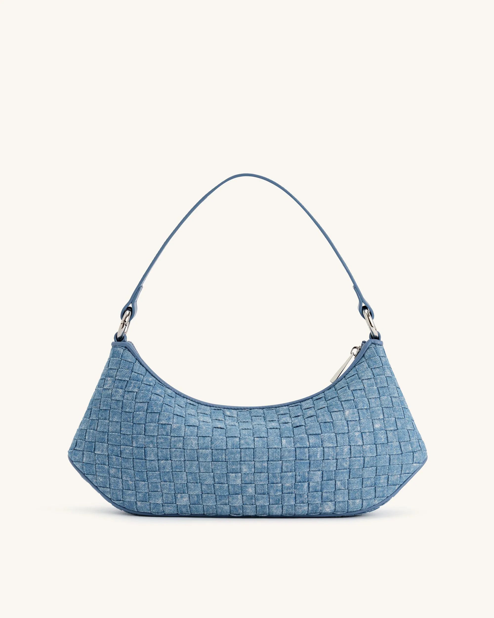 JW PEI Blue Denim Weave Lily Shoulder Bag SKU: 5S24-51_Blue Denim Weave Image 03