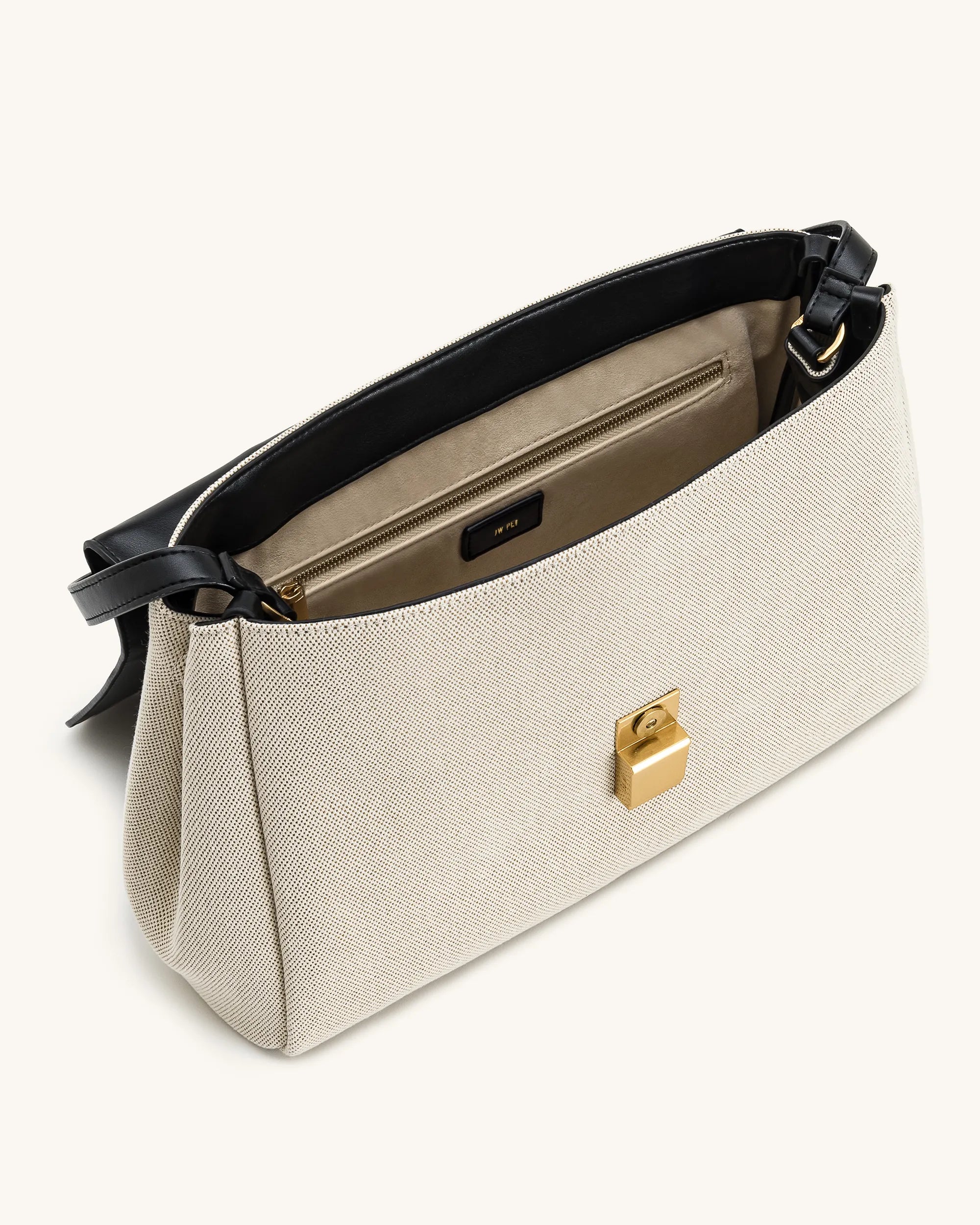 JW PEI Black Canvas Hilary Shoulder Bag SKU: 5S258-11_Black Canvas Image 04