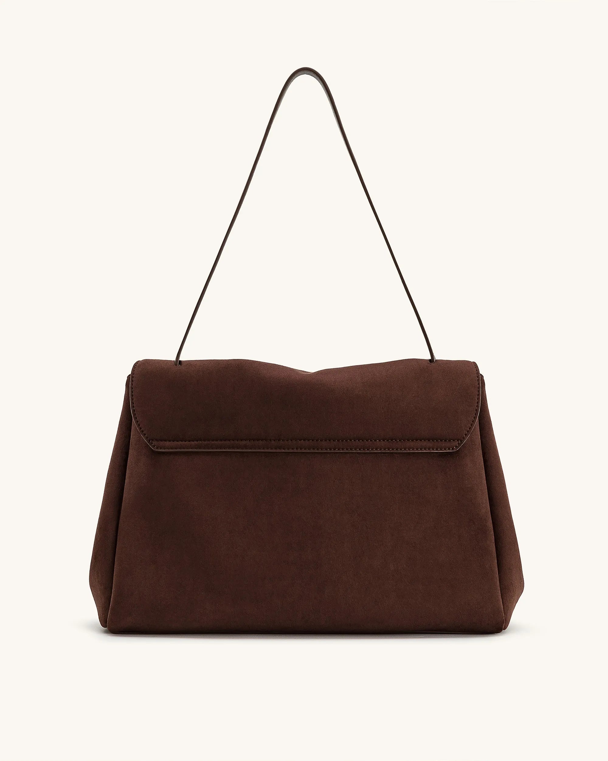 JW PEI Dark Brown Women Hilary Faux Suede Shoulder Bag - Dark Brown SKU: 5S258-34_Dark Brown Image 03