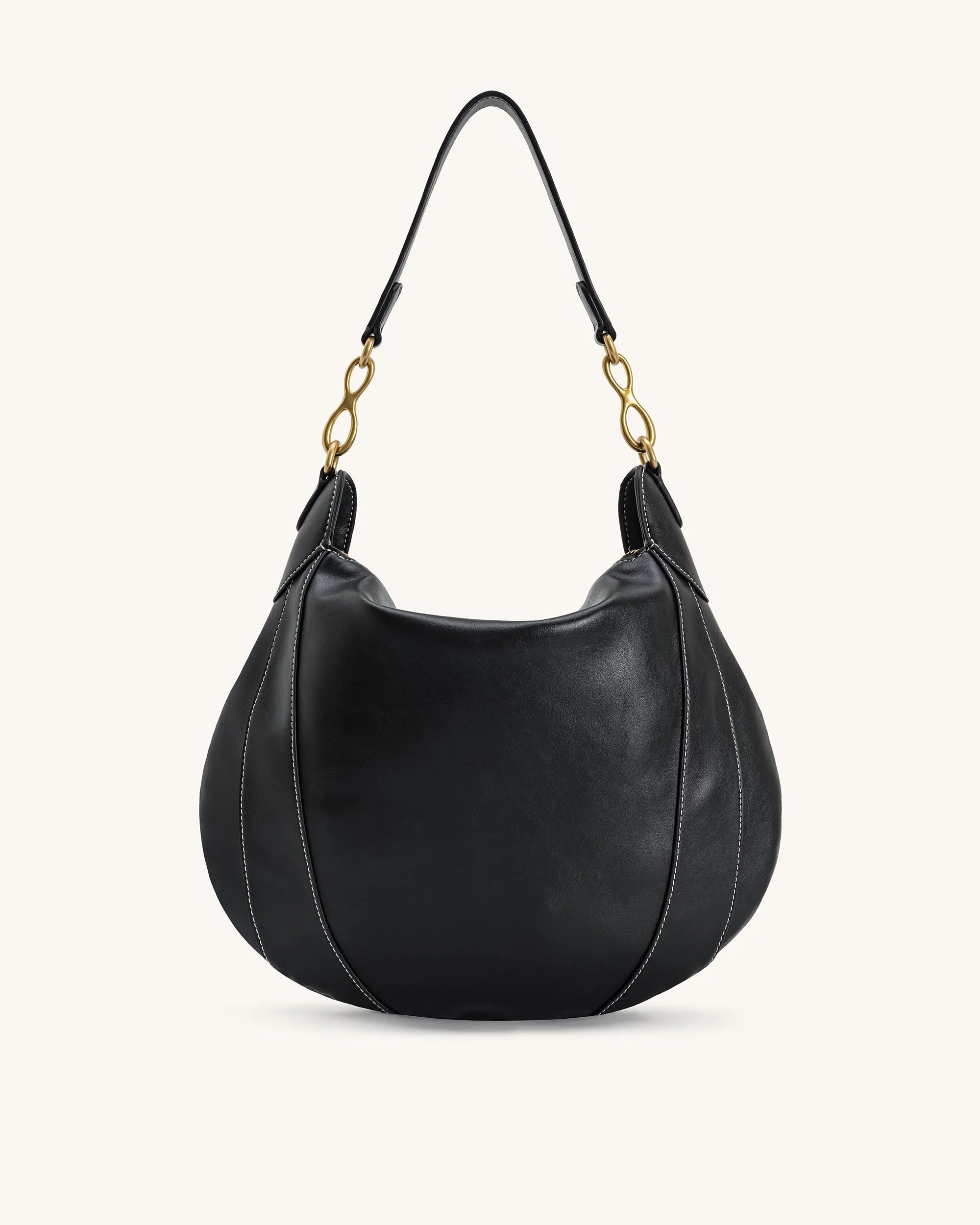 JW PEI Black Women Daria Metal Pendant Embellished Shoulder Bag - Black SKU: 5S397-1_Black Image 03