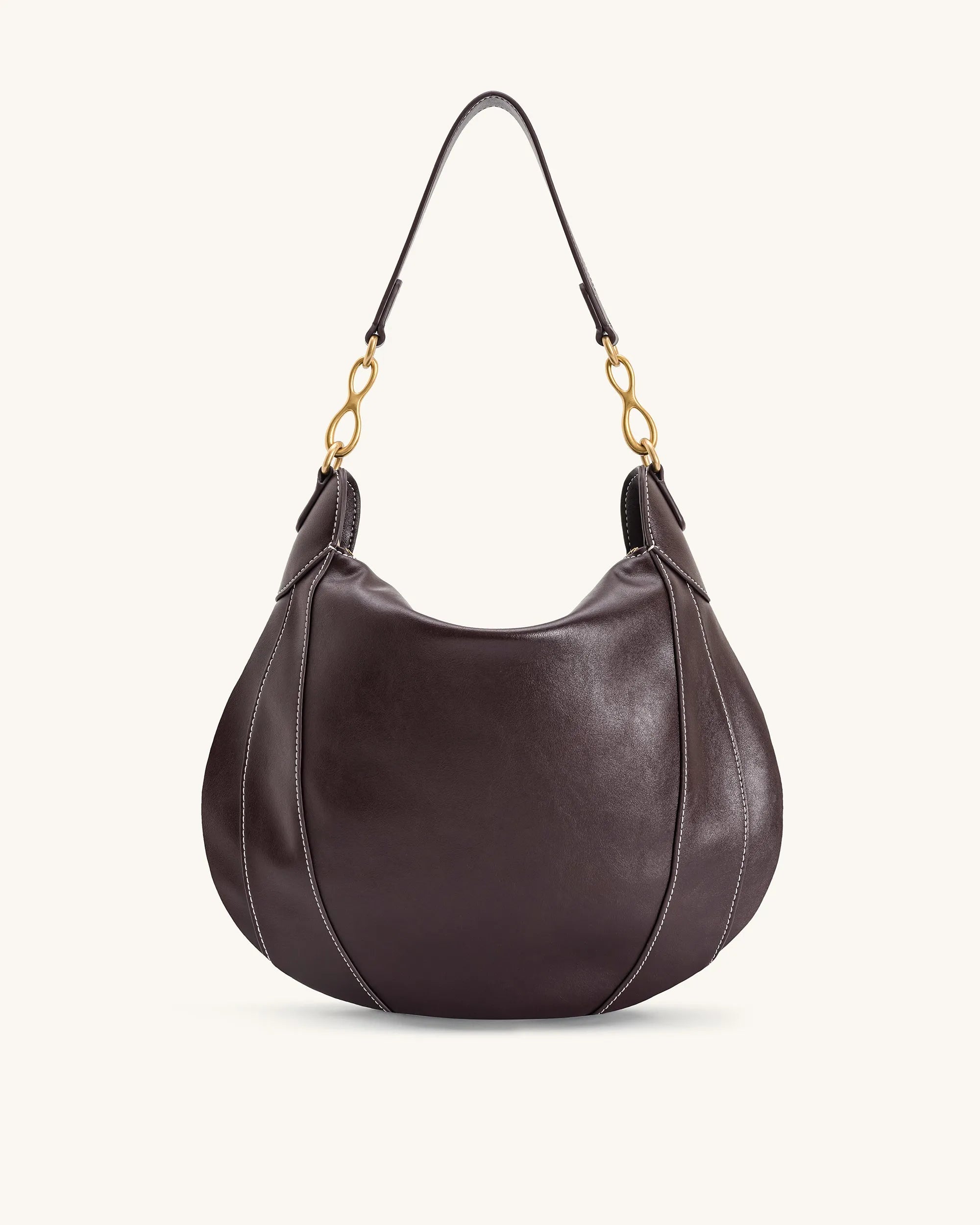 JW PEI Dark Brown Women Daria Metal Pendant Embellished Shoulder Bag - Dark Brown SKU: 5S397-3_Dark Brown Image 03