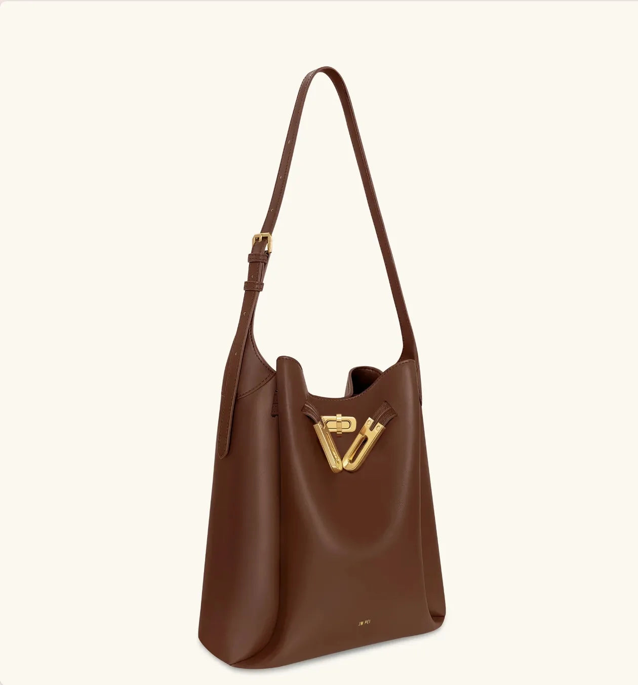 JW PEI Brown Charlene Double Buckle Hobo Bag SKU: 5S401-32_Brown Image 02