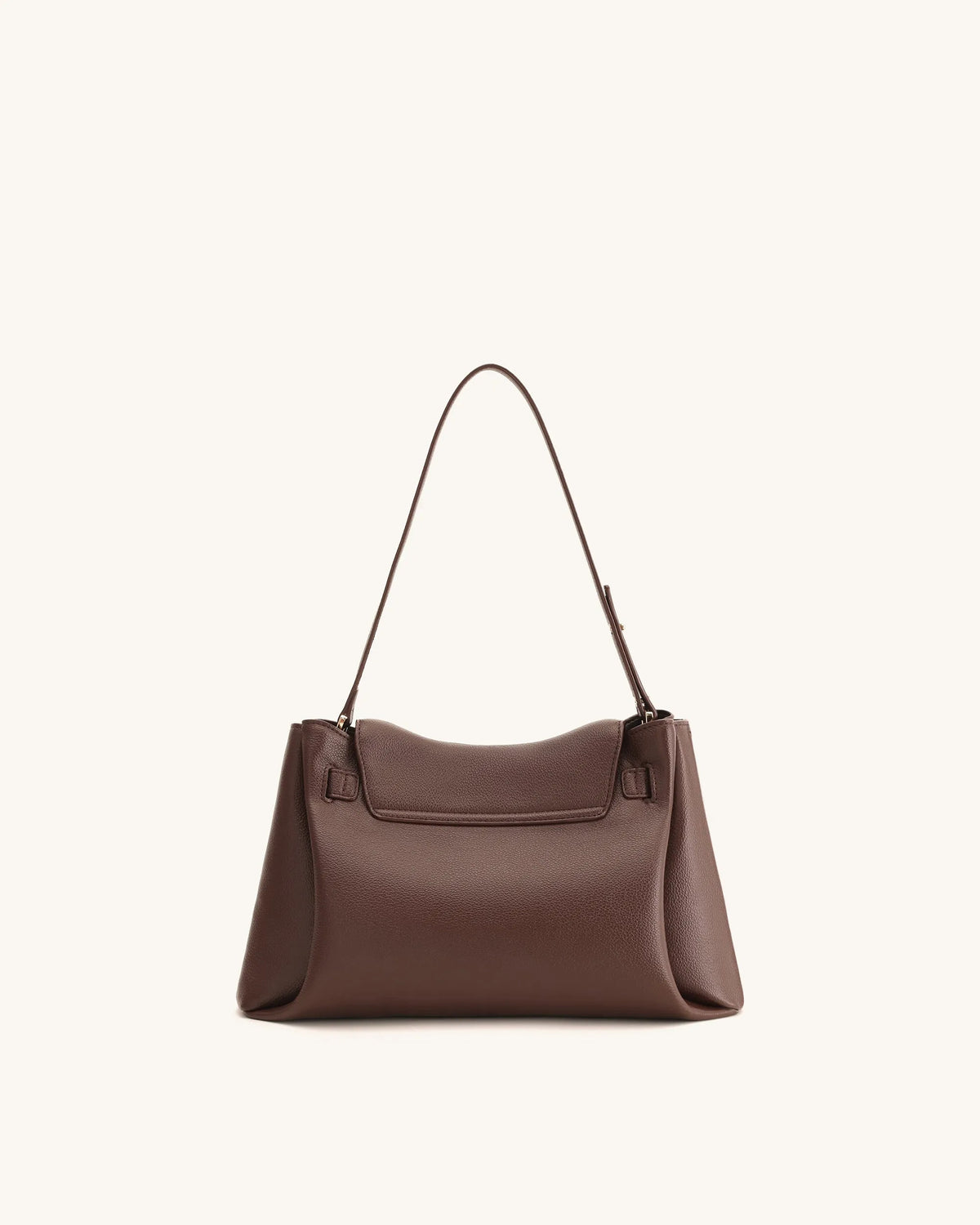 JW Pei Dark Brown Women Rhea Pebbled Double Buckle Shoulder Bag SKU: 5S402-3_Dark Brown Image 04
