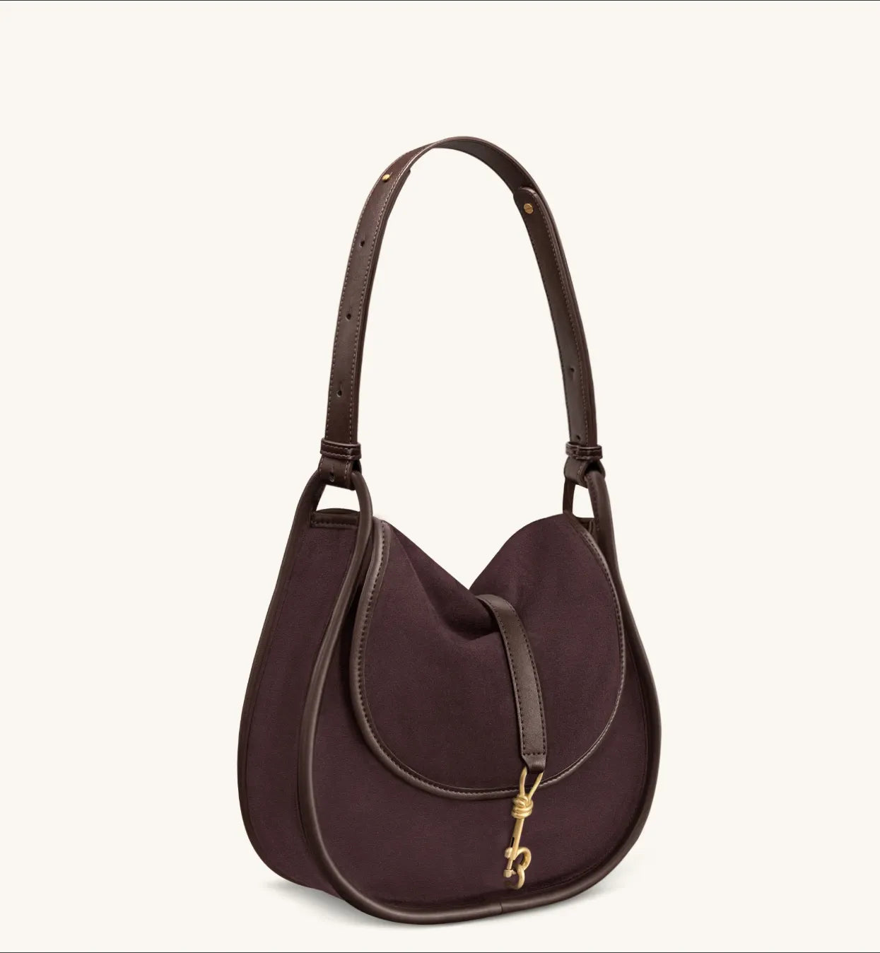 JW PEI Chocolate Women Arla Small Faux Suede Hobo Bag SKU: 5S407-3_Chocolate Image 03