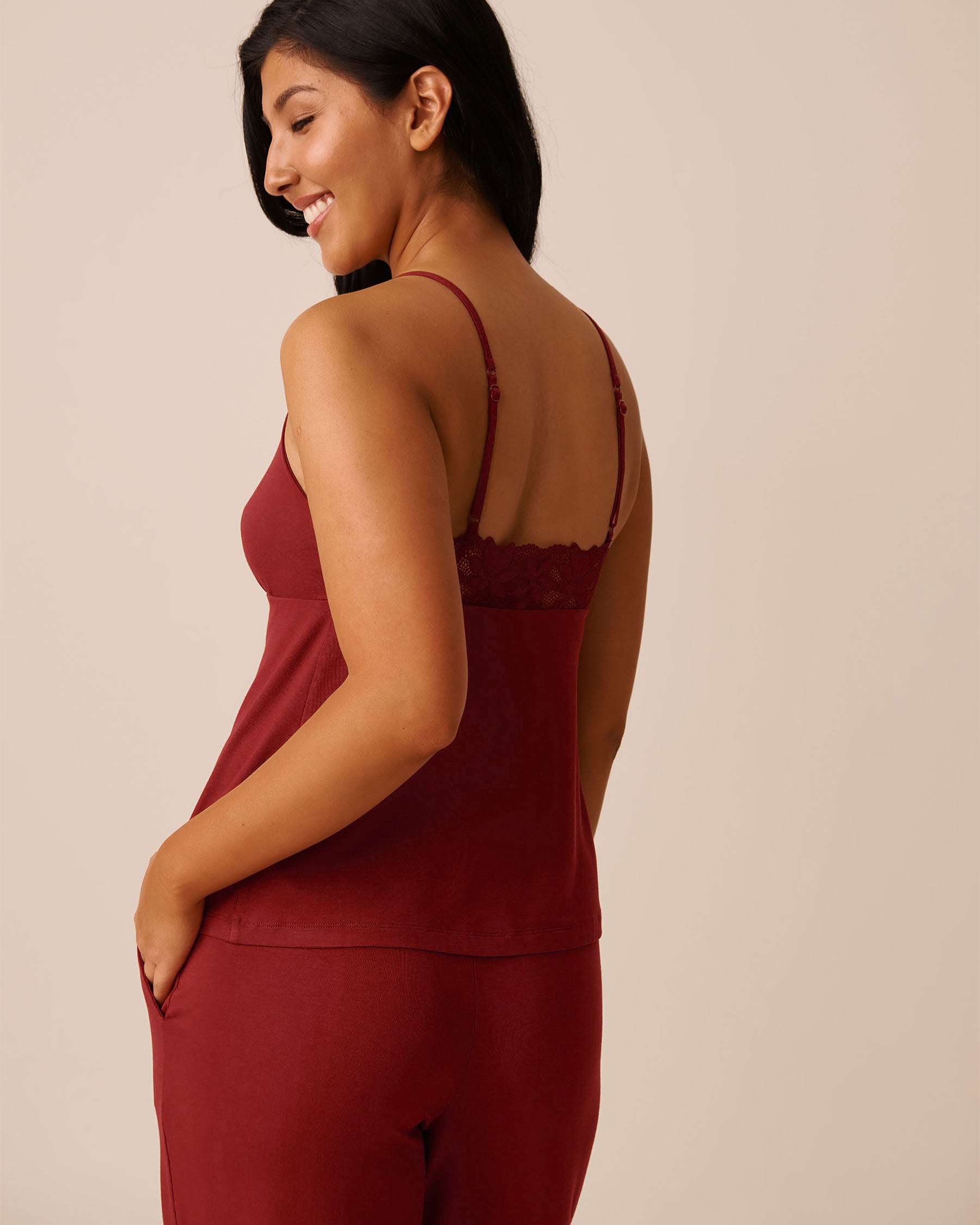 La Vie en Rose_Sun-Dried Tomato_Lace Detail Modal Cami_60100147_60205_02