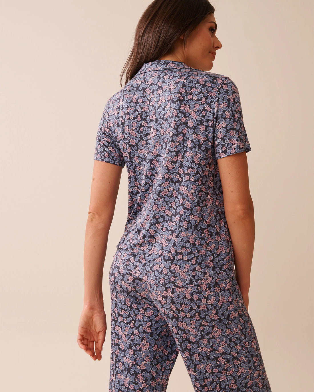 La Vie en Rose_Multi Periscope Ditsy_Ditsy Floral Print Soft Jersey Short Sleeve Button_60100158_P00458_02