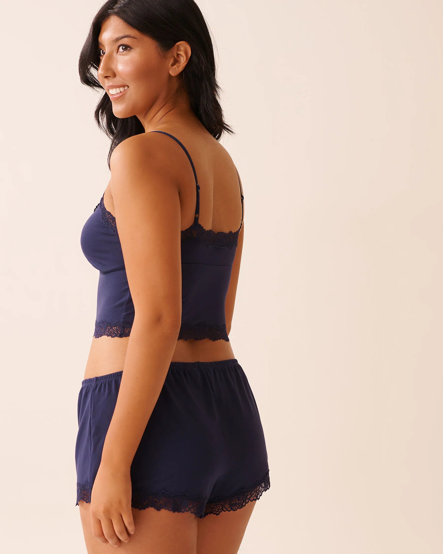 La Vie en Rose_Evening Blue_Lace Trim Modal Crop Cami_60100164_40009_02