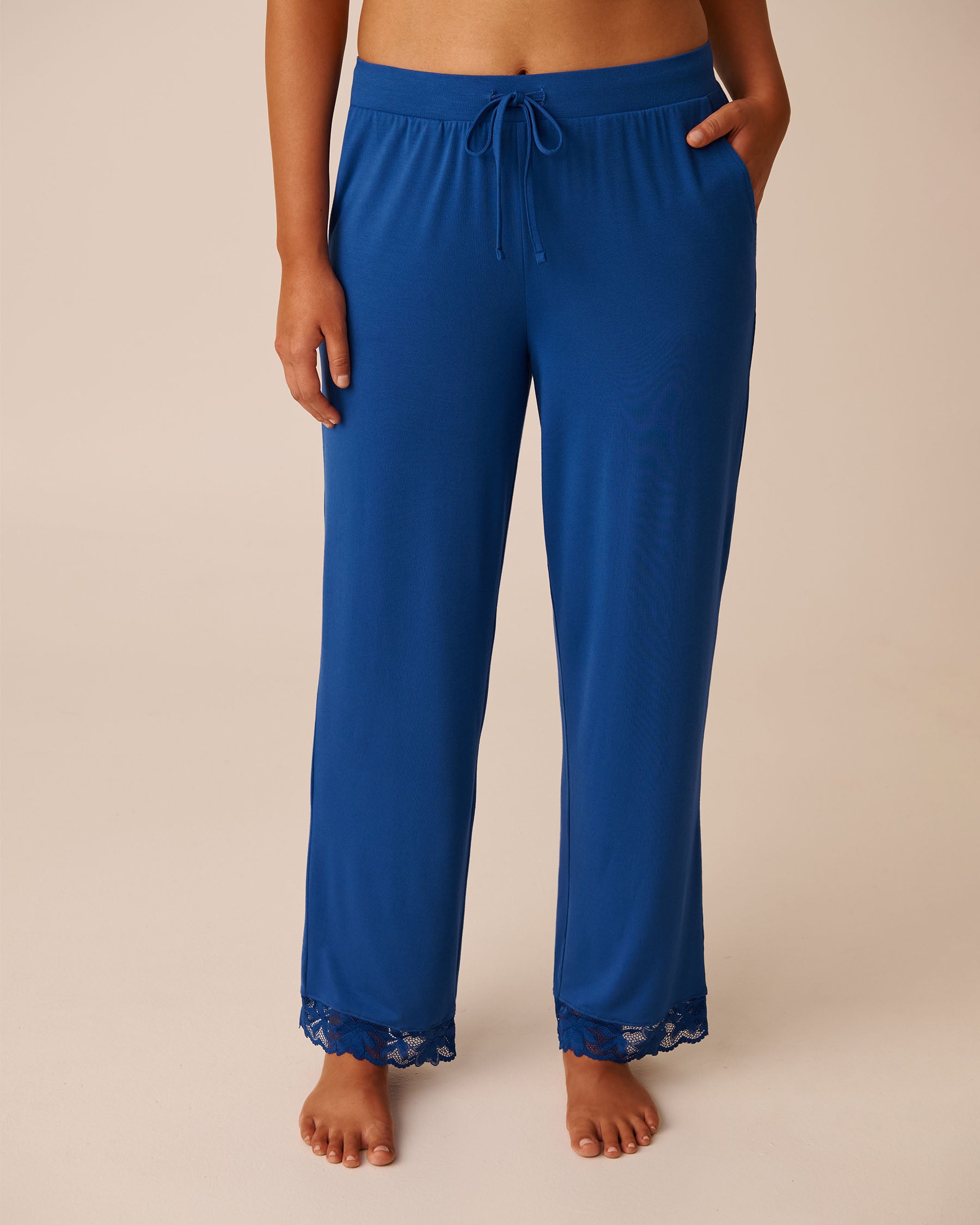La Vie en Rose_Mazarine Blue_Lace Detail Modal Pants_60200142_40066_01