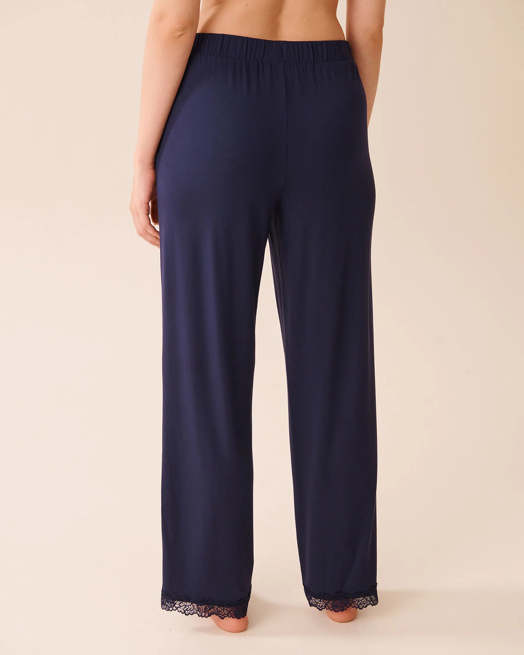 La Vie en Rose_Evening Blue_Lace Trim Modal Pants_60200158_40009_02