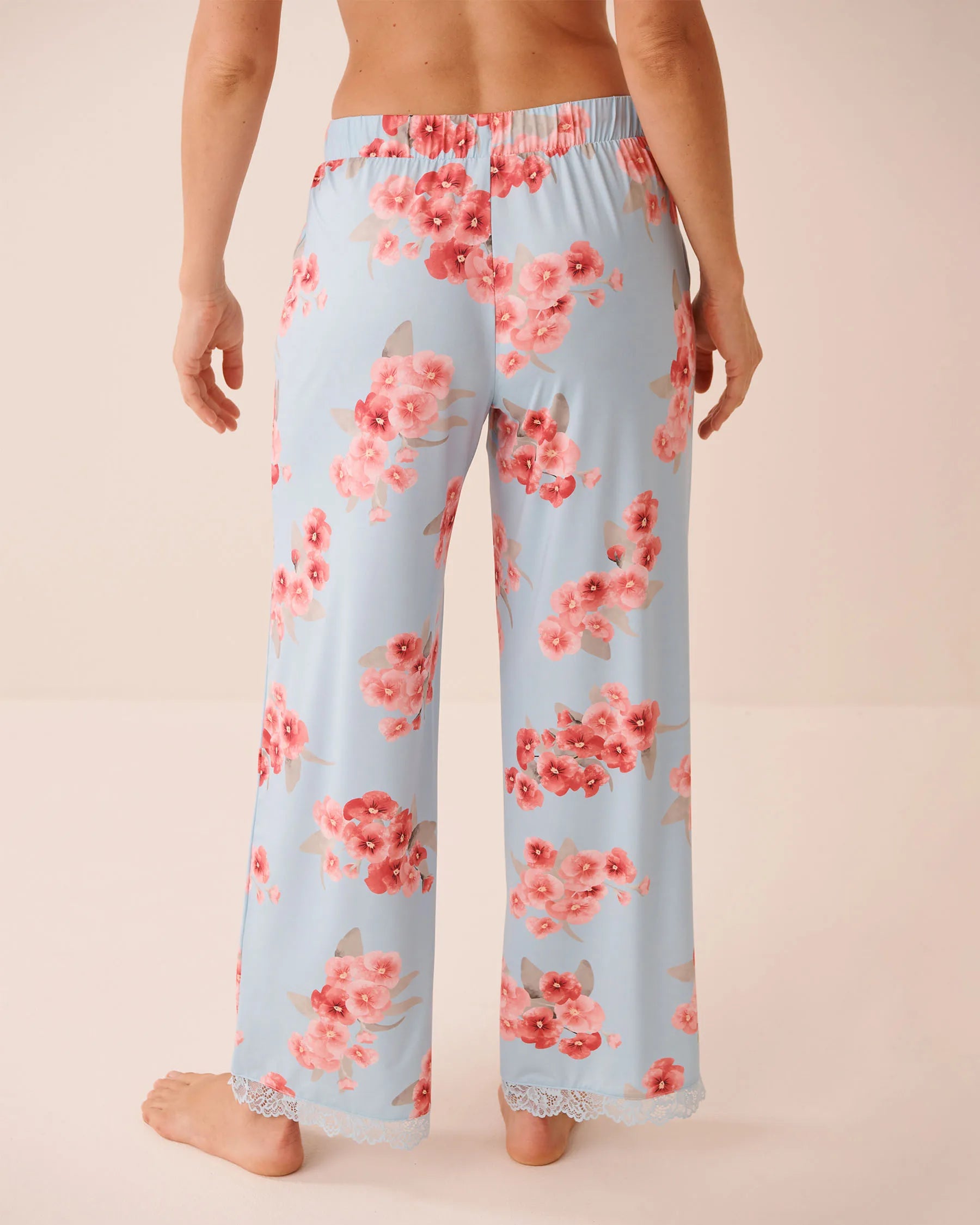 La Vie en Rose Stratosphere Blossom Women Spring Blossom Print Lace Trim Pajama Pants SKU: 60200179_P40551 Image 02