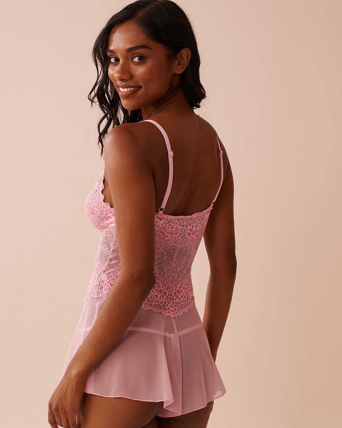 La Vie en Rose_Floral Lace and Mesh Romper_60300095_60036_02