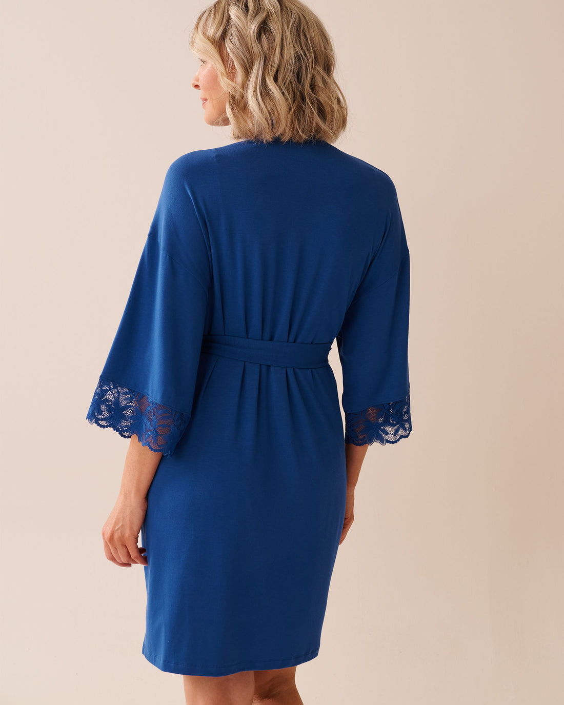 La Vie en Rose_Mazarine Blue_Lace Detail Modal Kimono_60600100_40066_02