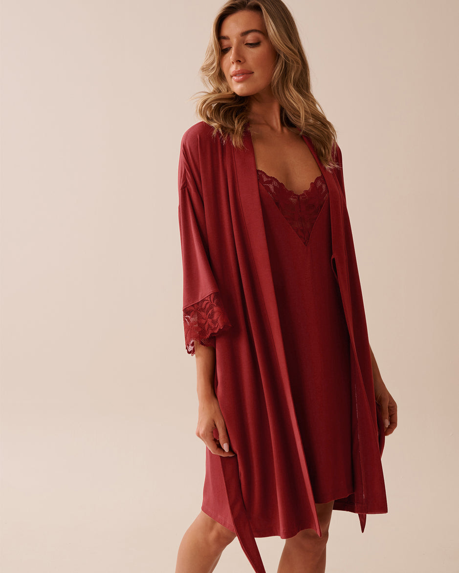 La Vie en Rose_Sun-Dried Tomato_Lace Detail Modal Kimono_60600100_60205_01