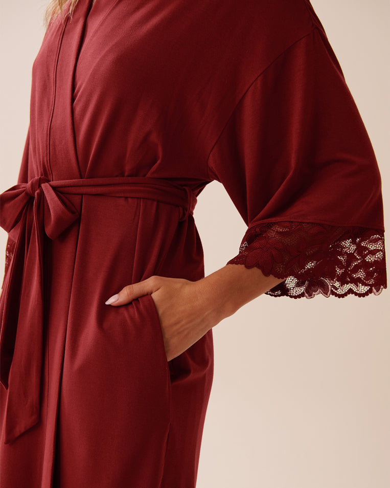 La Vie en Rose_Sun-Dried Tomato_Lace Detail Modal Kimono_60600100_60205_04