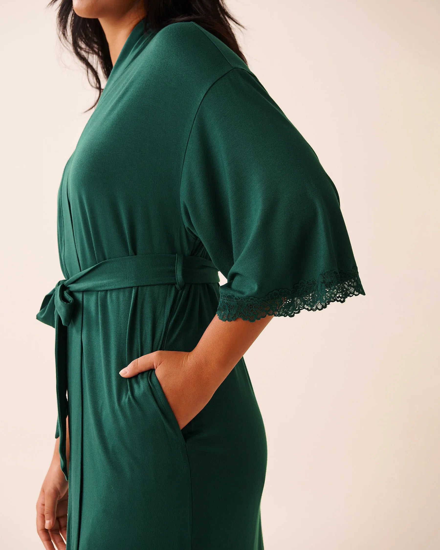 La Vie en Rose_Botanical Garden_Lace Trim Modal Kimono_60600108_30140_03